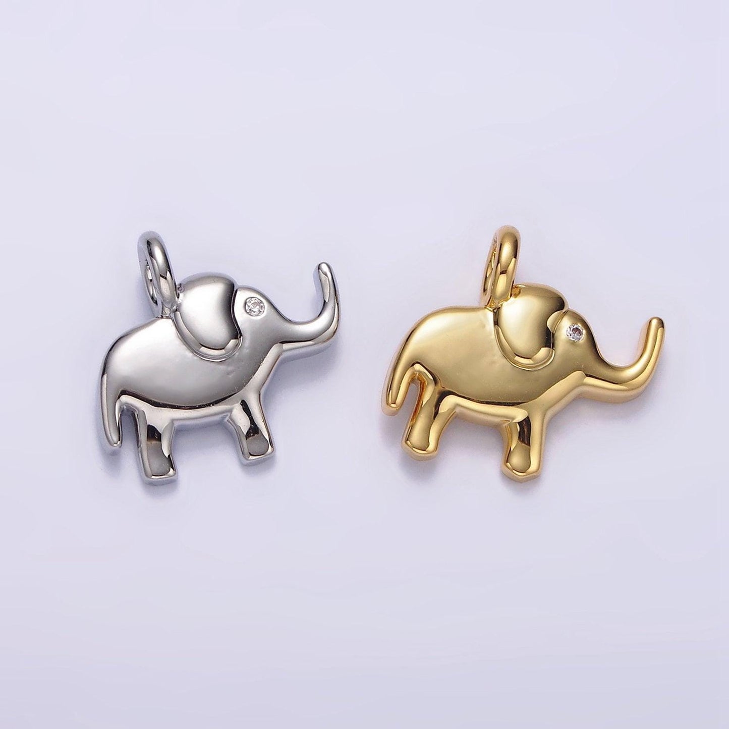 Dainty elephant charm silver dumbo pendant wild safari animal 24k gold filled diy charm add on necklace bracelet | n-1085