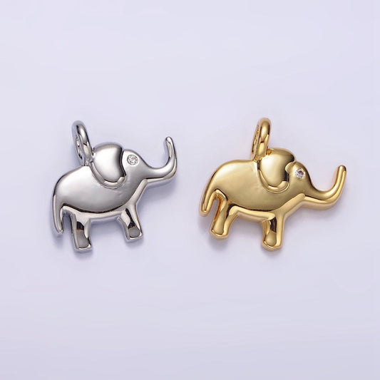 Dainty elephant charm silver dumbo pendant wild safari animal 24k gold filled diy charm add on necklace bracelet | n-1085