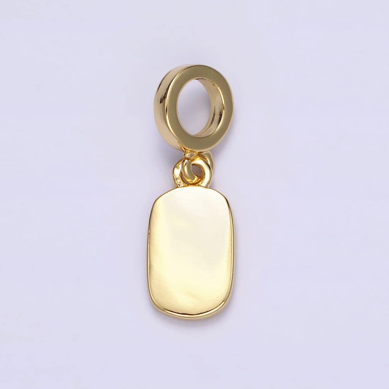 14k gold filled mini engravable rectangular bar charm | n1022