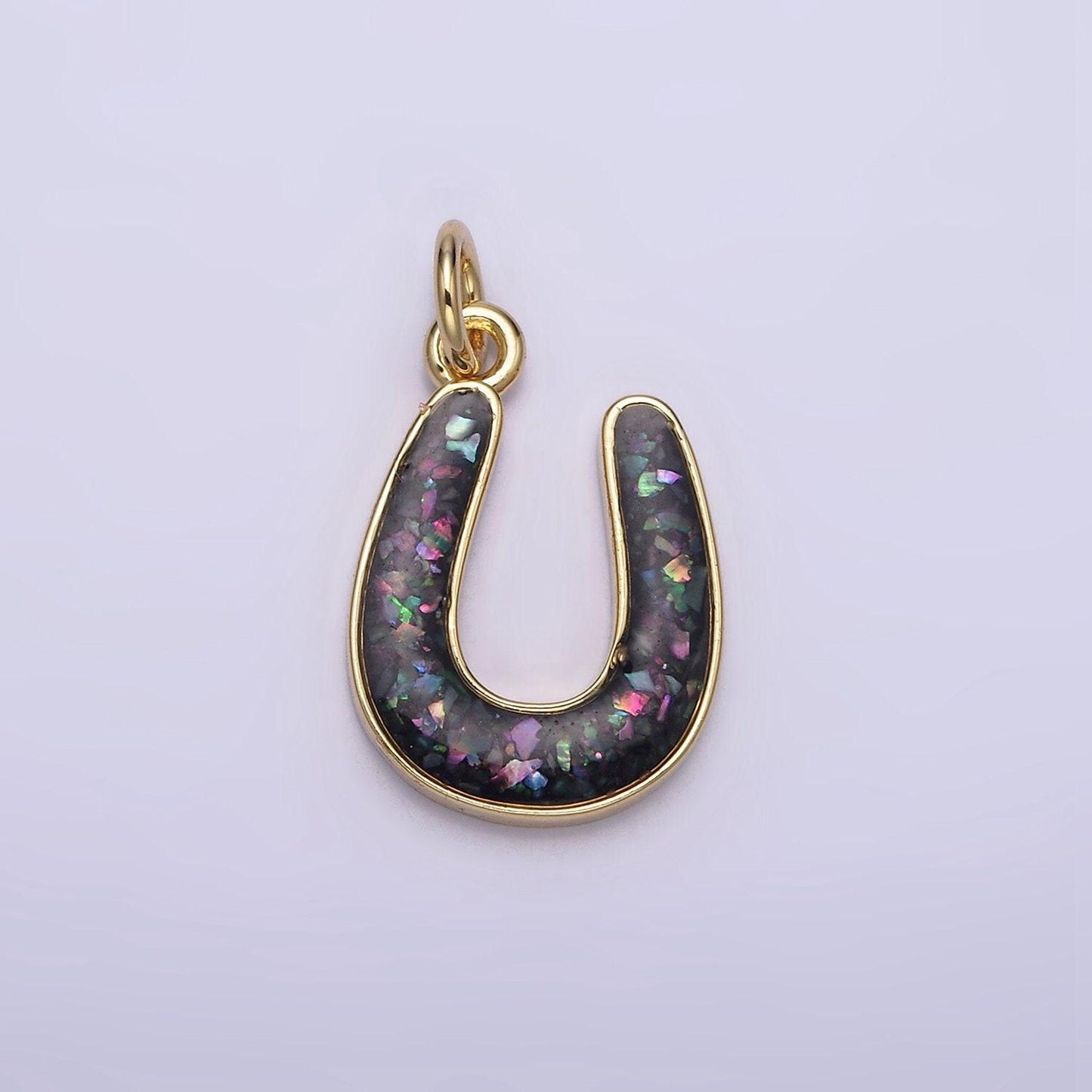 1 piece dainty opal horseshoe charm lucky gold filled bezel horse shoe dangle pendant lightweight opal drop charm n-1000