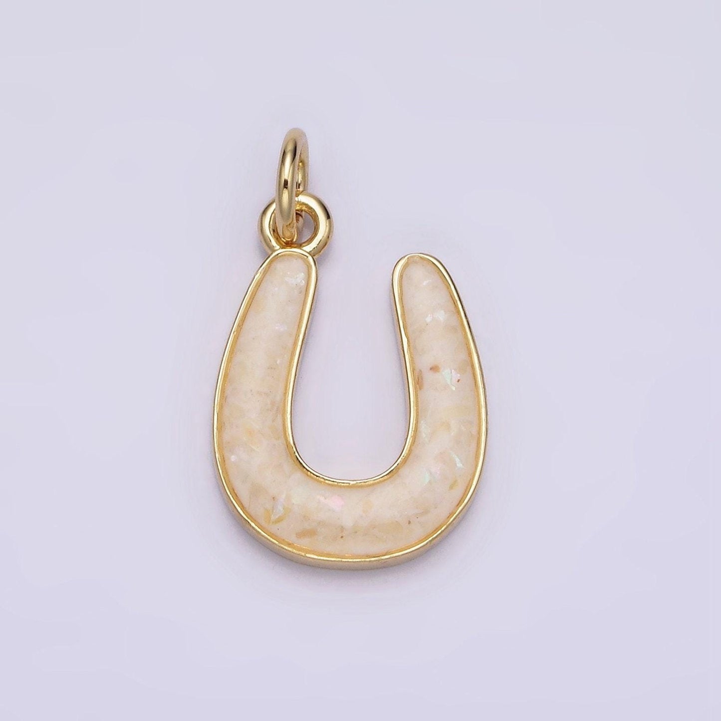 1 piece dainty opal horseshoe charm lucky gold filled bezel horse shoe dangle pendant lightweight opal drop charm n-1000