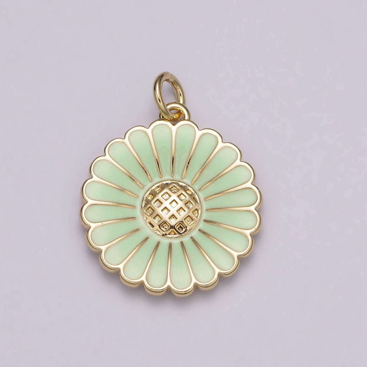 Dainty 14k gold filled enamel sunflower necklace for women flower charm necklace bracelet earring component