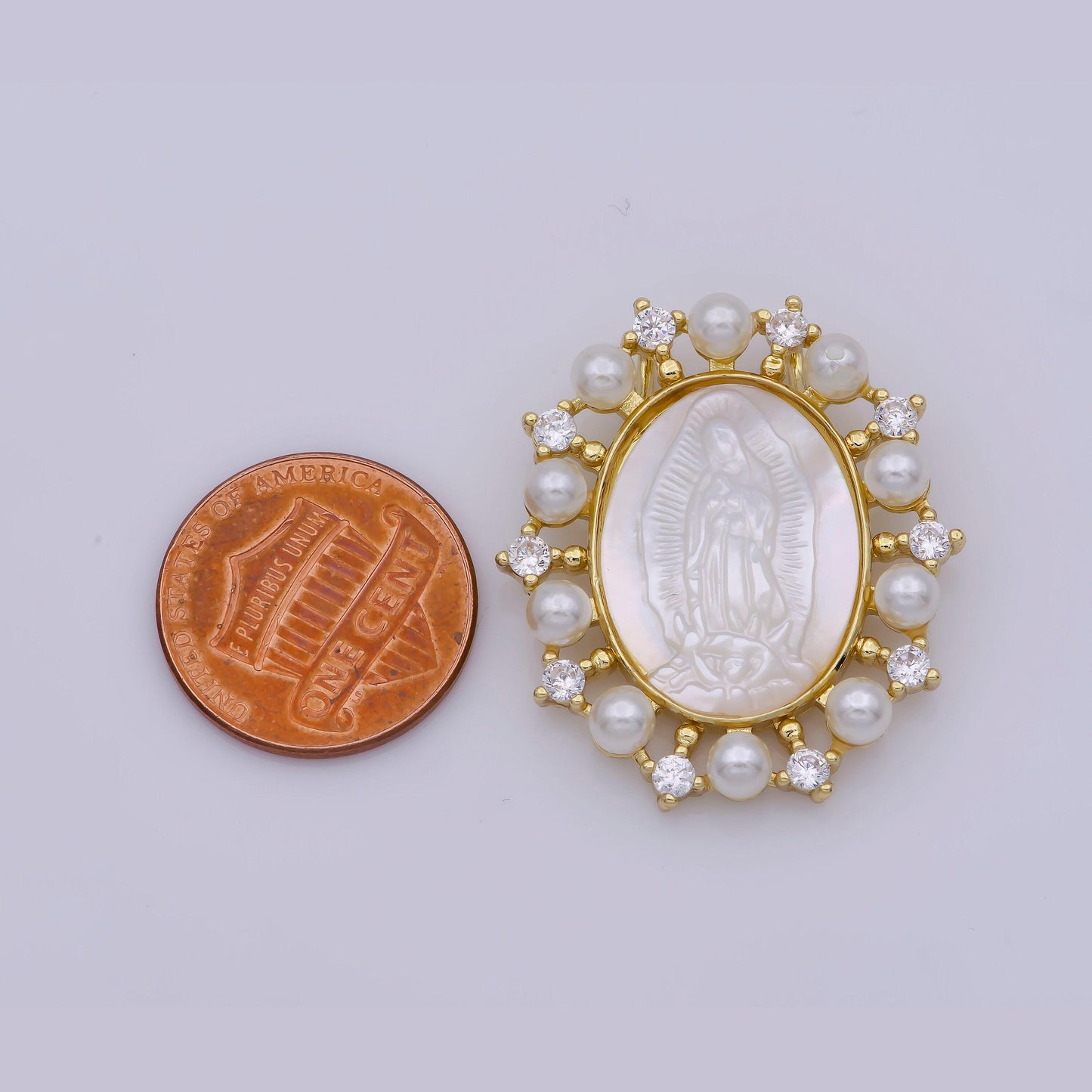 14k gold filled mother of pearl virgin mary, silver lady of guadalupe medallion charm pendant, shell virgin mary, cross charm
