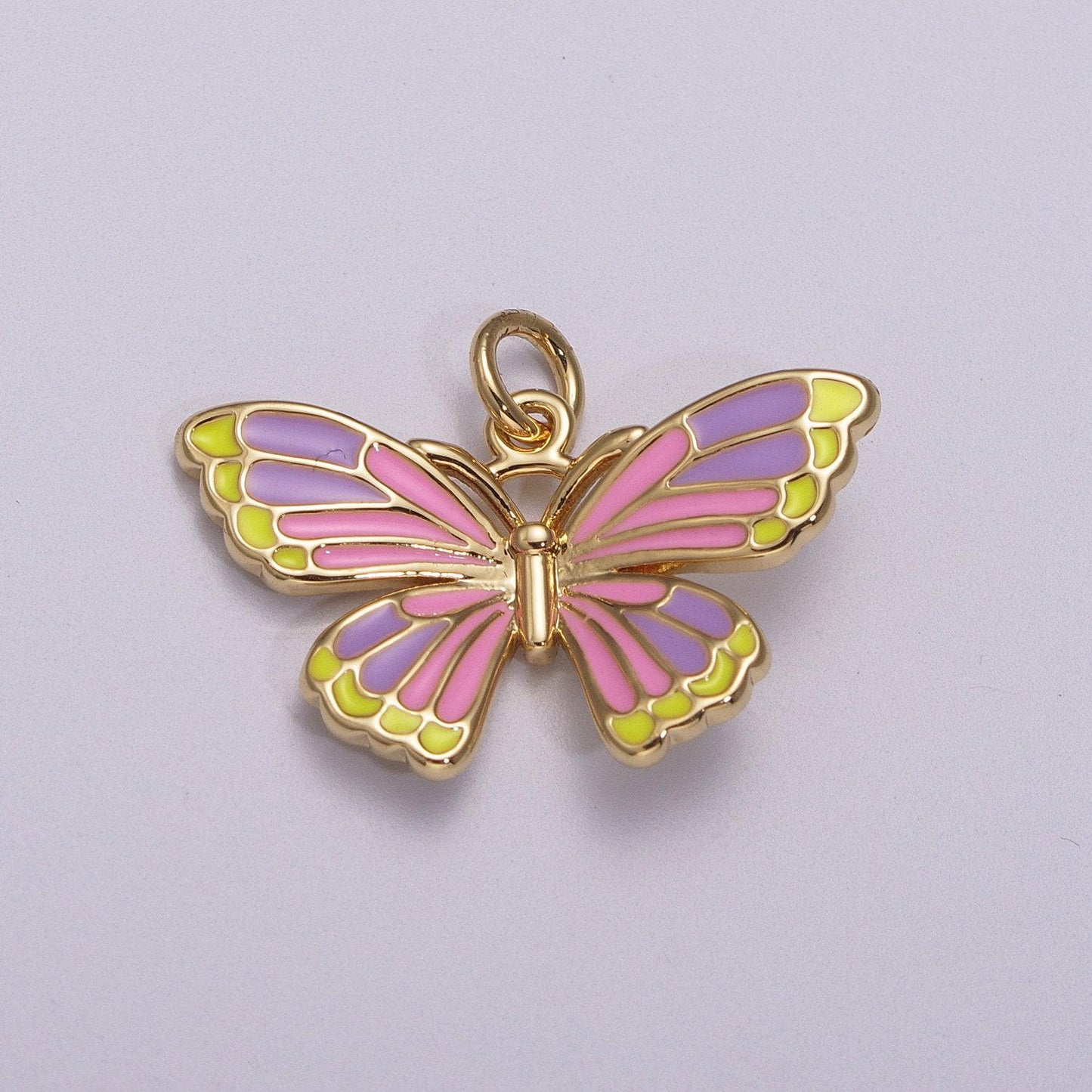 Enamel mariposa butterfly charm 3 colors butterfly charm pendant for necklace earring supply component in 14k gold filled,m907-m910