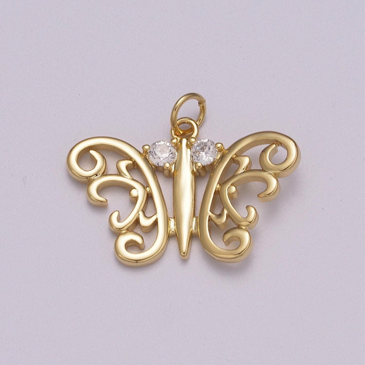 Dainty 14k gold filled butterfly charm, small mariposa pendant charm monarch charm animal jewelry i-096 m-897