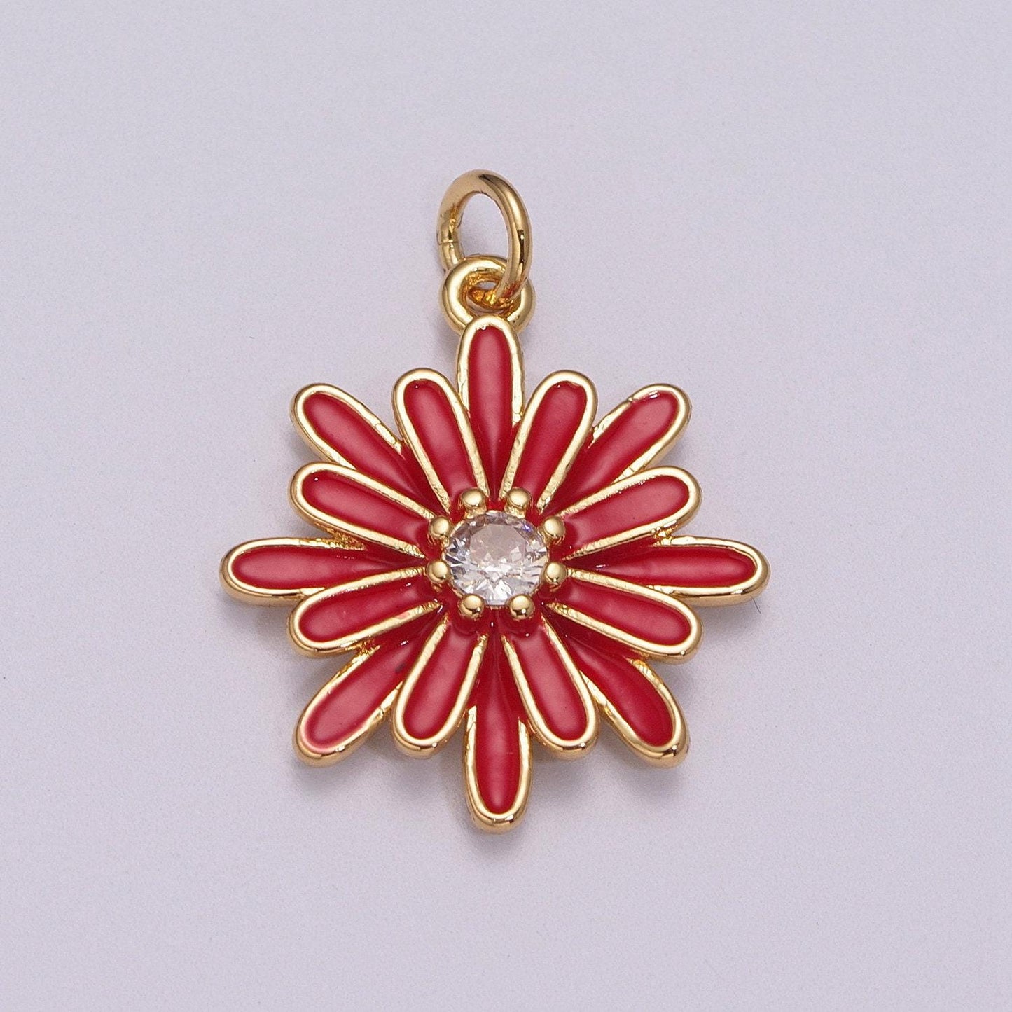 Chrysant charm necklace, gift for her, enamel pendant bracelet earring necklace for woman, flower jewelry minimalist floral m-876 - m-881