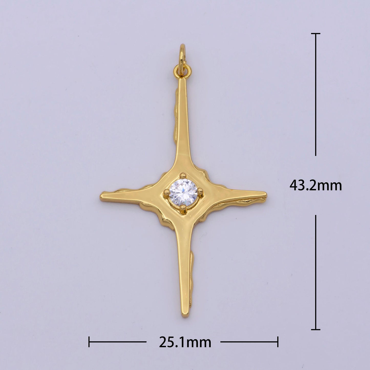 Dainty gold north star charms tiny cz charm for necklace earring bracelet jewelry making supply celestial jewelry m-847