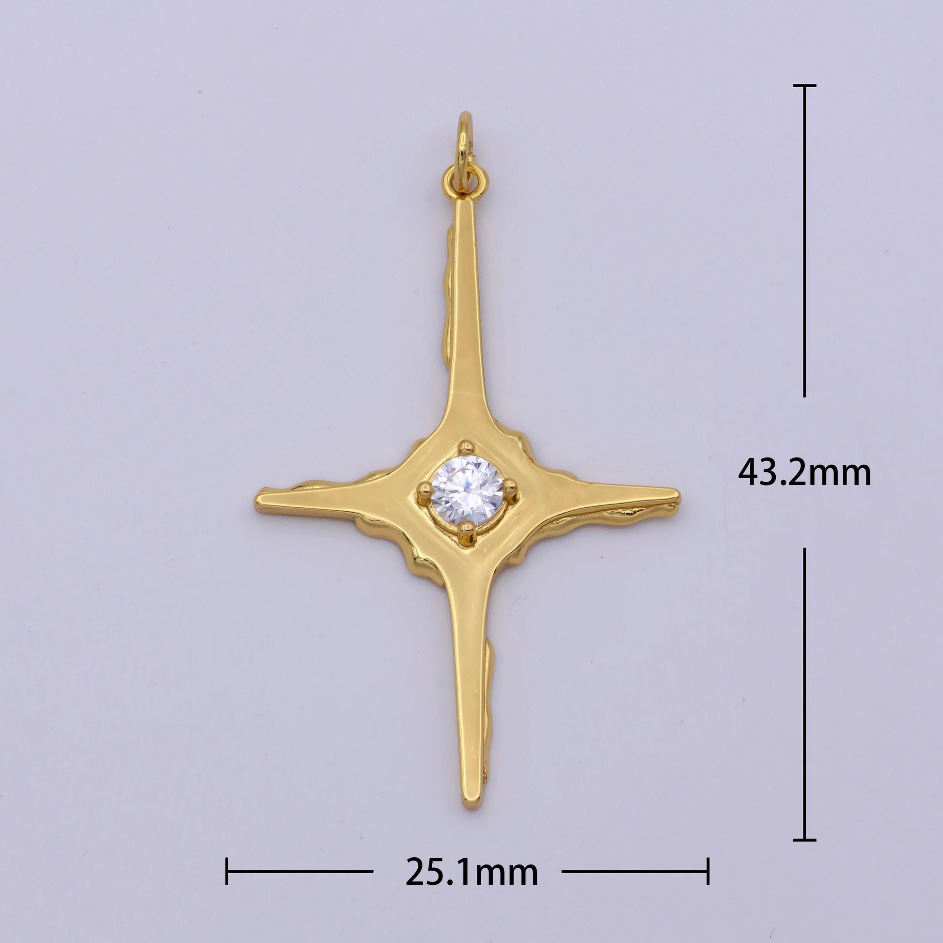 Dainty gold north star charms tiny cz charm for necklace earring bracelet jewelry making supply celestial jewelry m-847