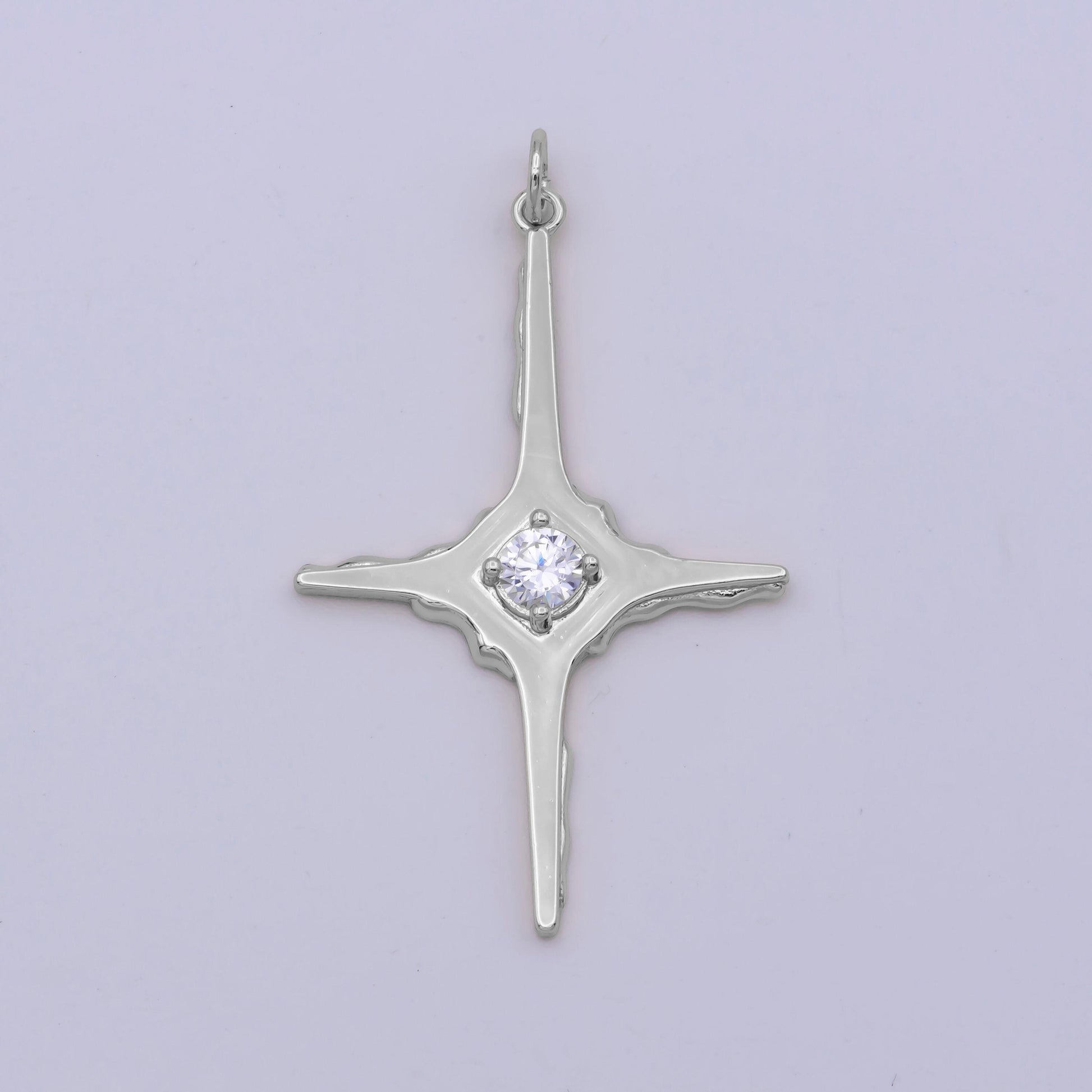 Dainty gold north star charms tiny cz charm for necklace earring bracelet jewelry making supply celestial jewelry m-847