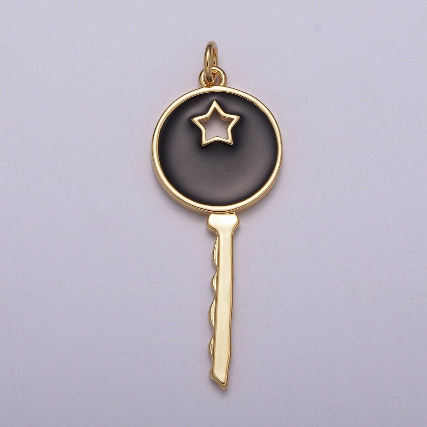 1pc gold key enamel charms, star charm with color enamel to choose charm medallion for necklace,m-815~m-817