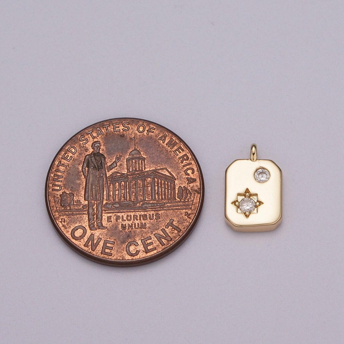 Mini star pendant, rectangle cubic charm, jewelry suppliers, north star charm, 18k gold filled finding for necklace bracelet supply | m-778