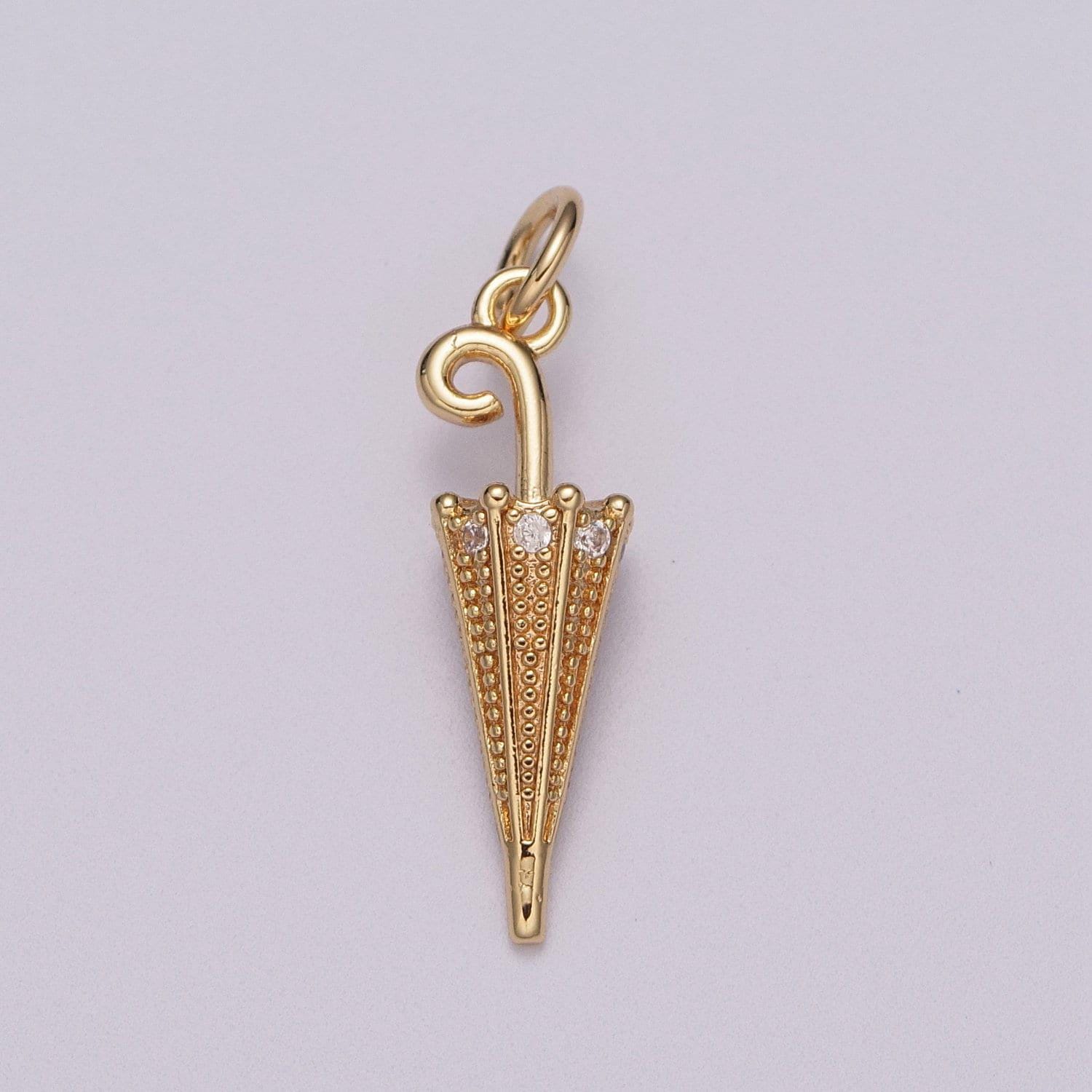 18k gold filled umbrella charm small umbrella necklace bracelet pendant diy jewelry findings