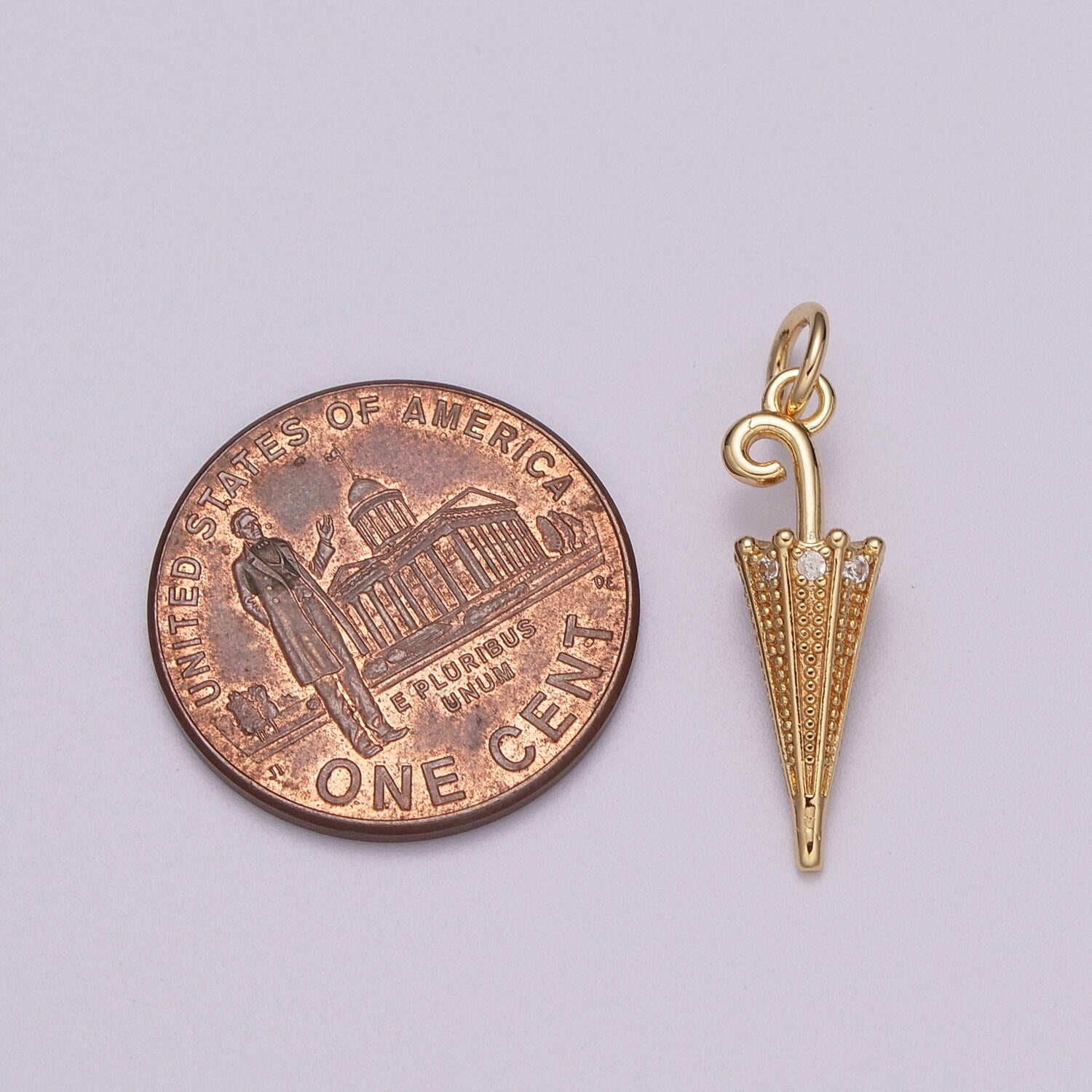 18k gold filled umbrella charm small umbrella necklace bracelet pendant diy jewelry findings