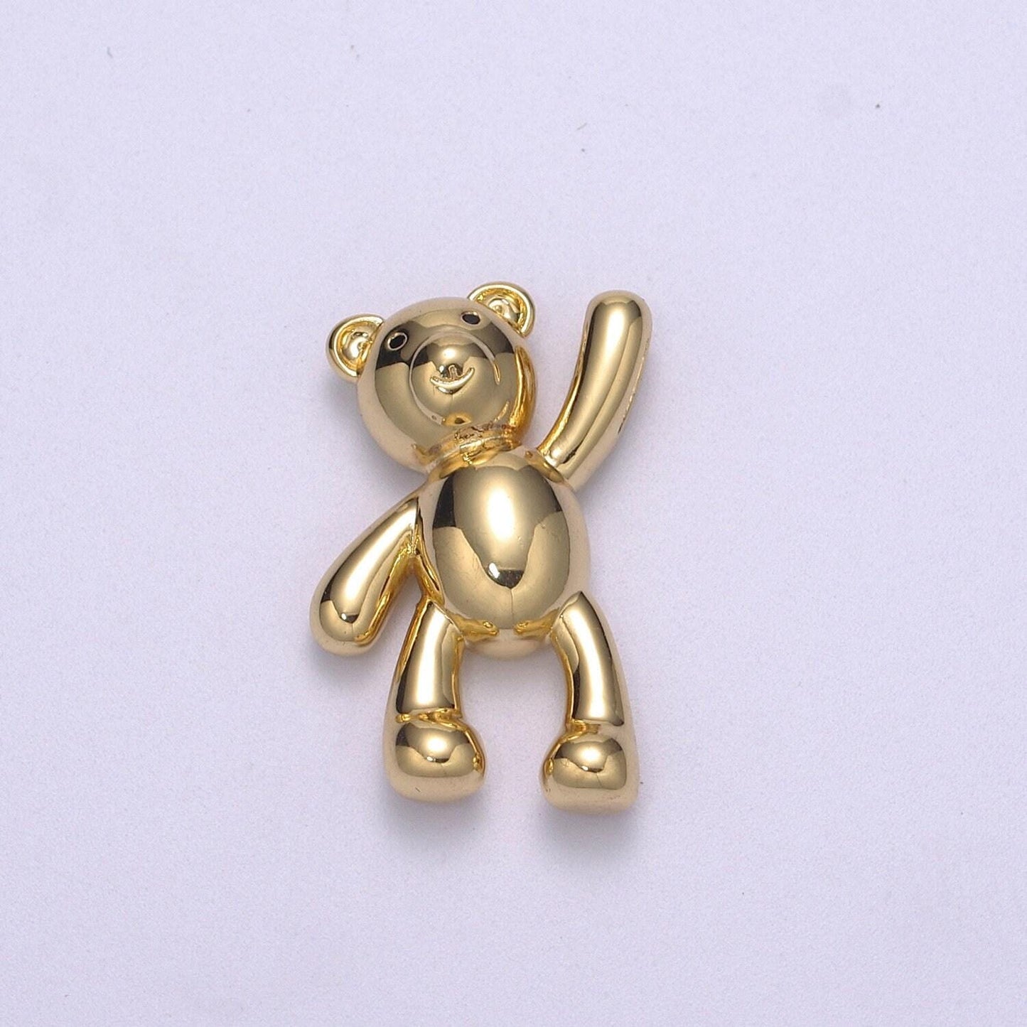 Dainty gold teddy bear charm dangle charm for necklace earring bracelet papa bear mama bear we are family jewelry making supply, m-748
