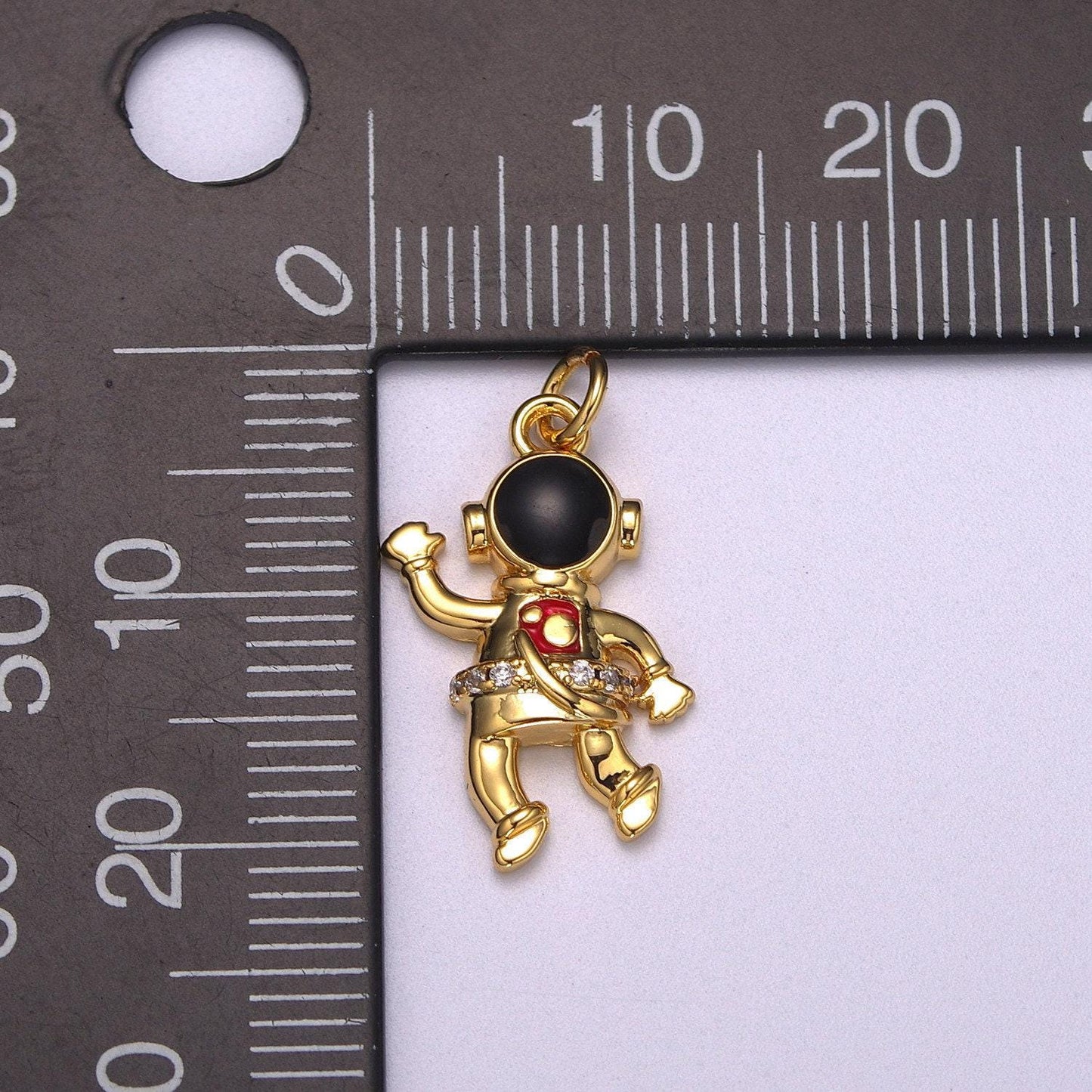Cute dainty astronaut charm, enamel robot pendant halloween kids monster charm for necklace earring bracelet component robot charm m-745