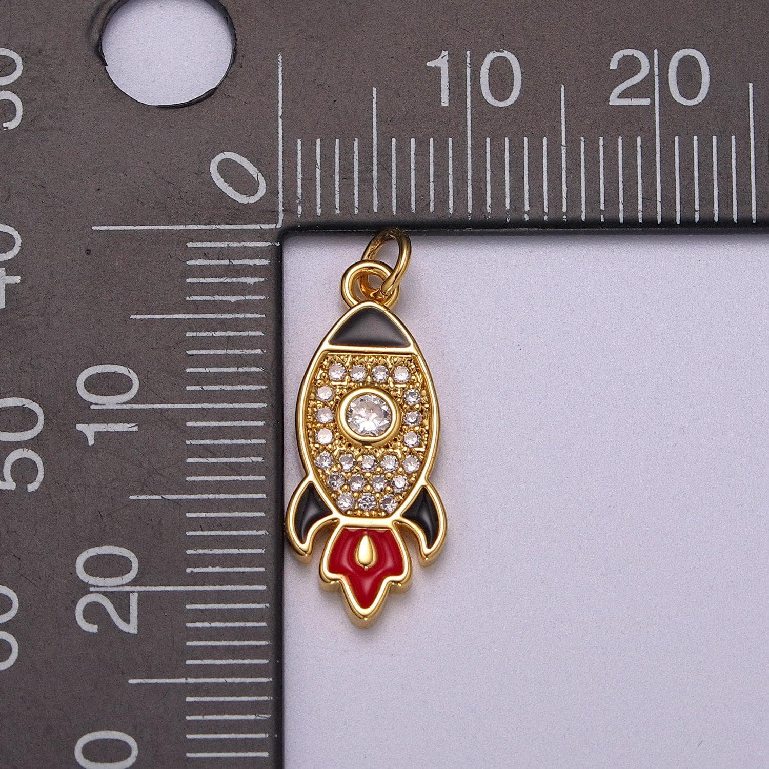 18k gold filled to the moon rocket emoji charm stocks, game stop stonks funny gift for her, day trader fintwit woman girl supply