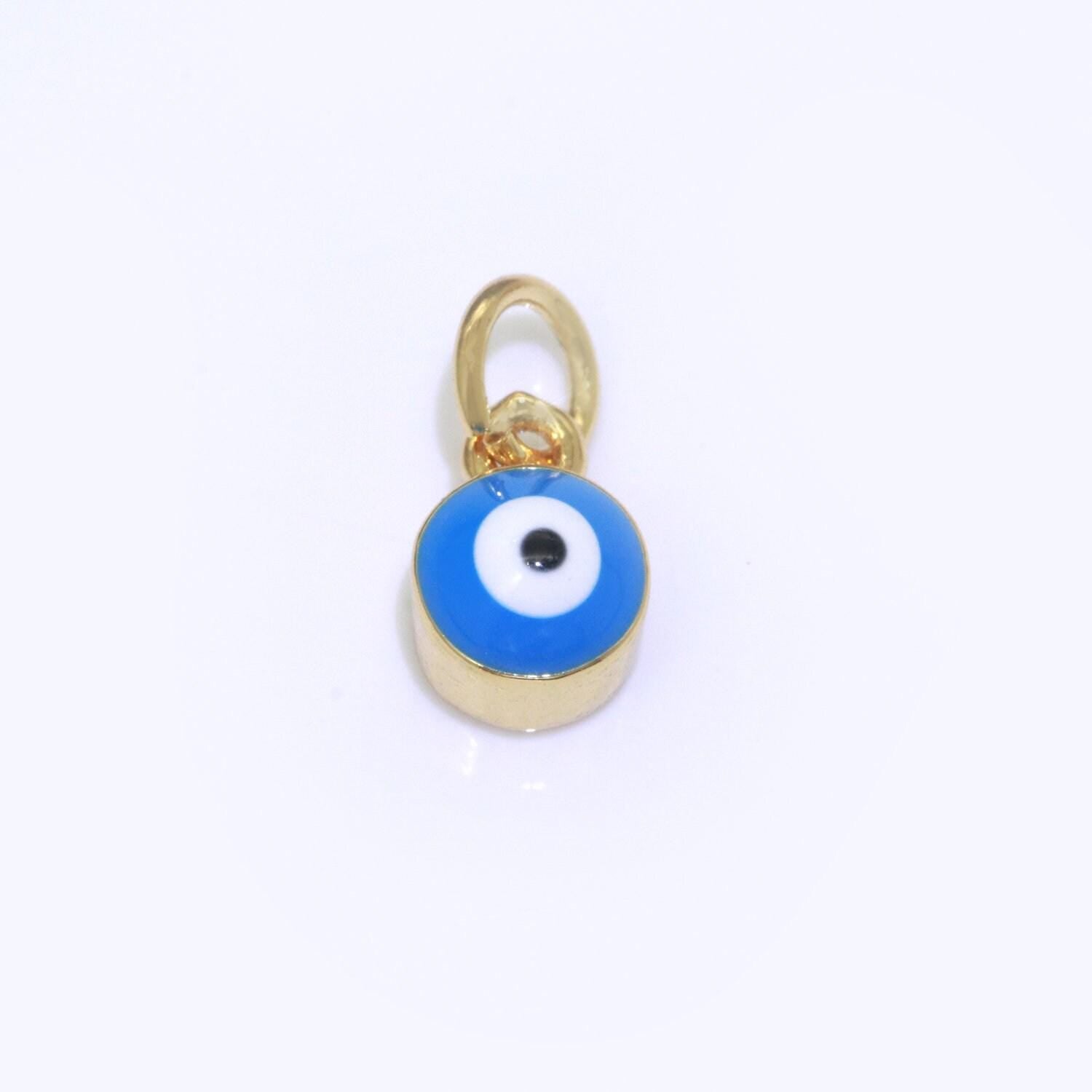 1x tiny evil eye charm small dainty evil eye pendant charm eye of ra minimalist jewelry add on charm bracelet earring necklace component