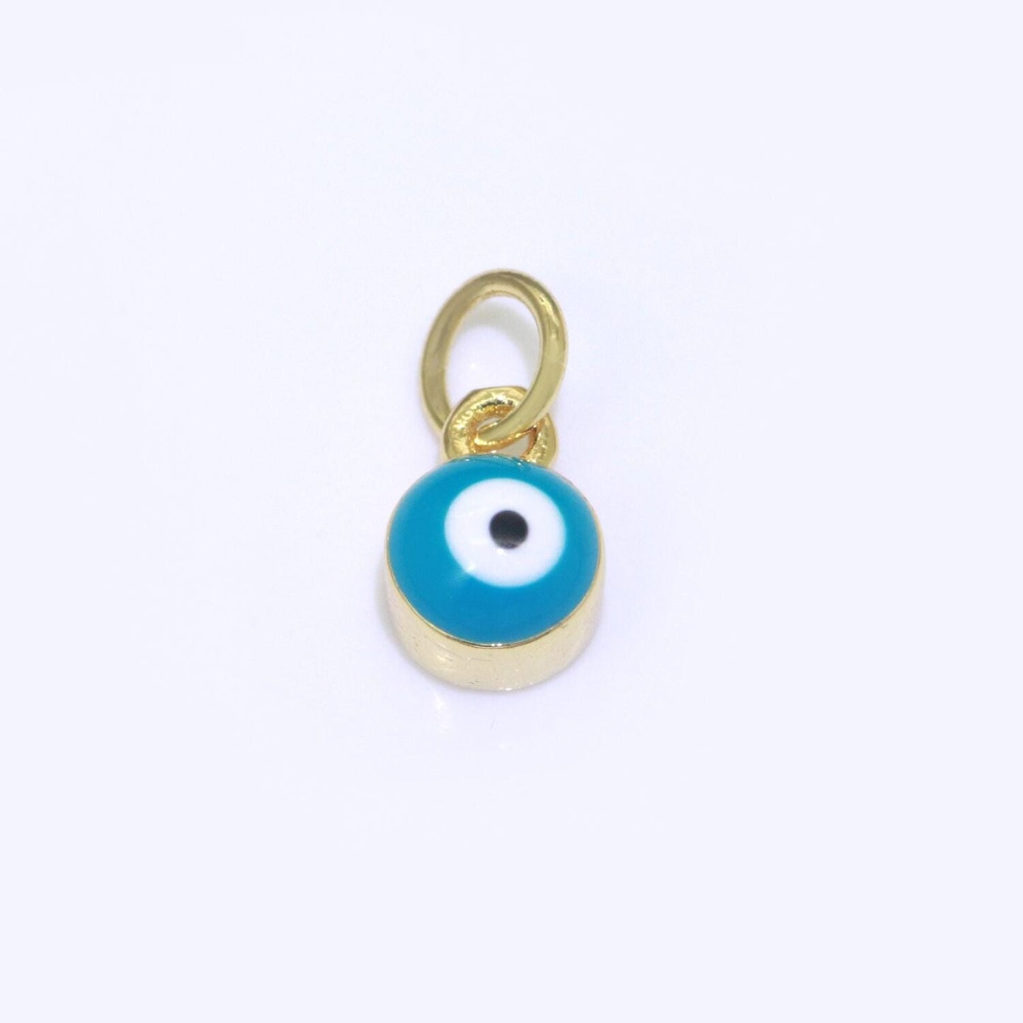 1x tiny evil eye charm small dainty evil eye pendant charm eye of ra minimalist jewelry add on charm bracelet earring necklace component