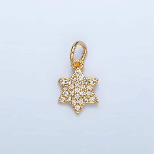 Mini cubic star of david charm 24k gold filled charm jewish star pendant charm, m545
