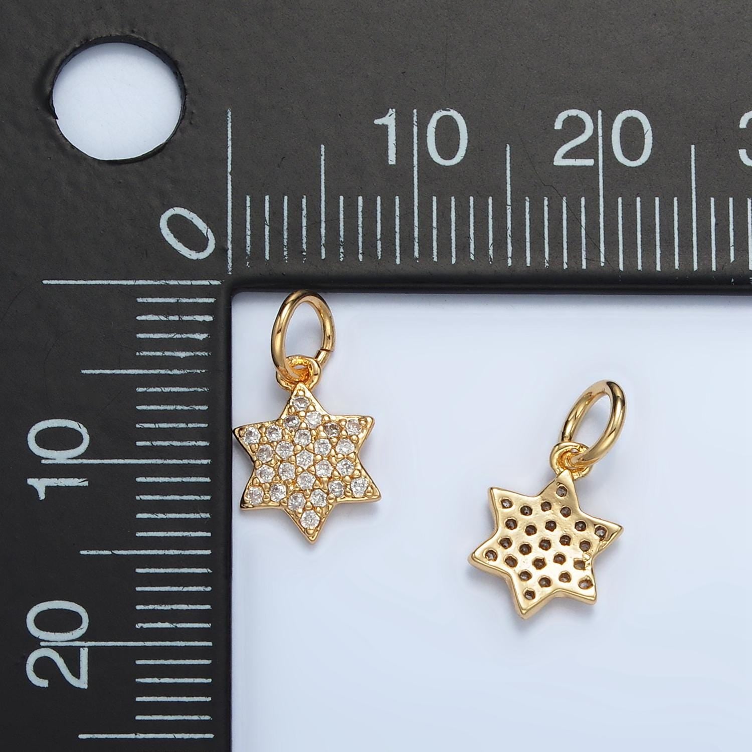 Mini cubic star of david charm 24k gold filled charm jewish star pendant charm, m545
