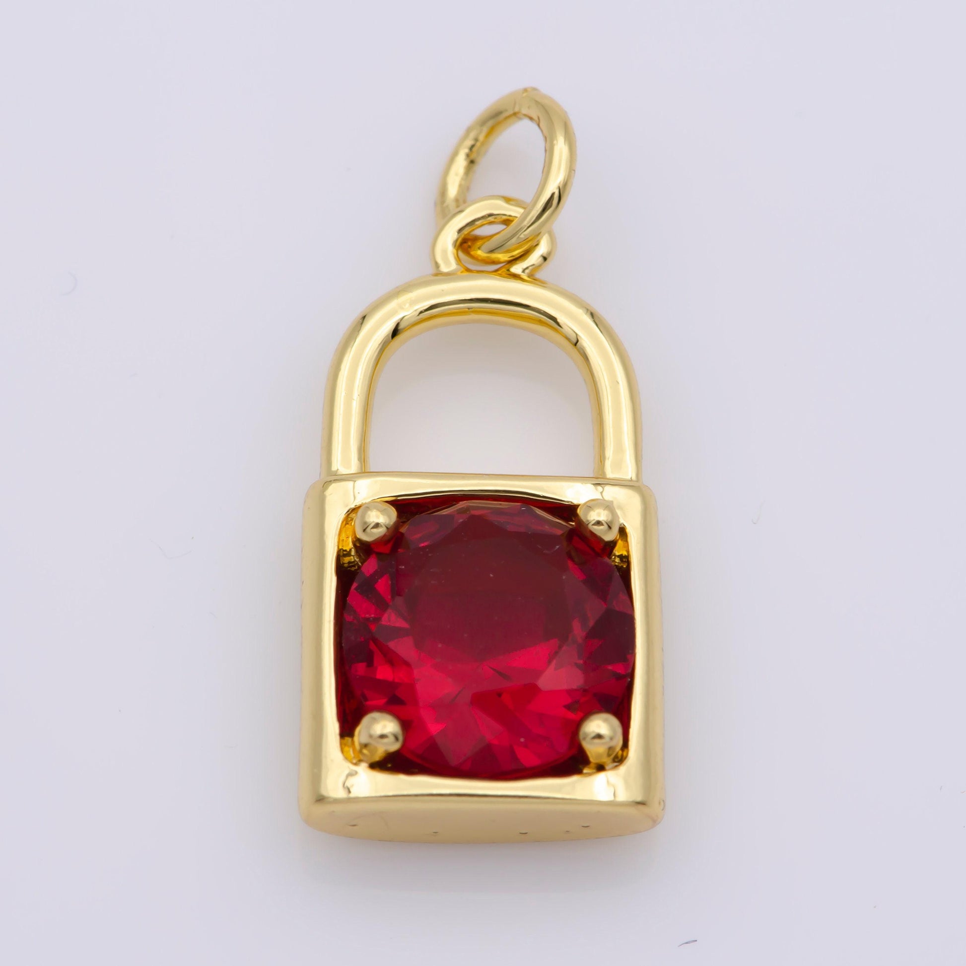24k gold filled dainty padlock charm colorful cz lock charm for necklace bracelet jewelry making black white reed purple