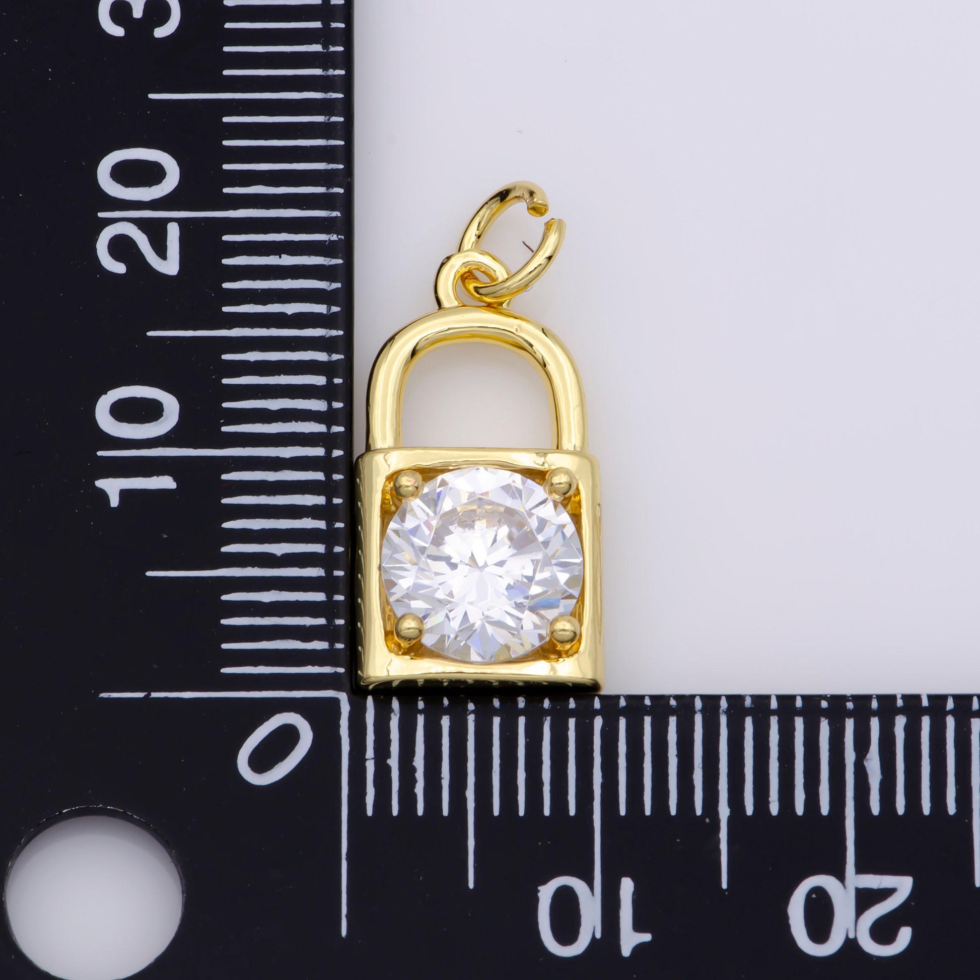 24k gold filled dainty padlock charm colorful cz lock charm for necklace bracelet jewelry making black white reed purple