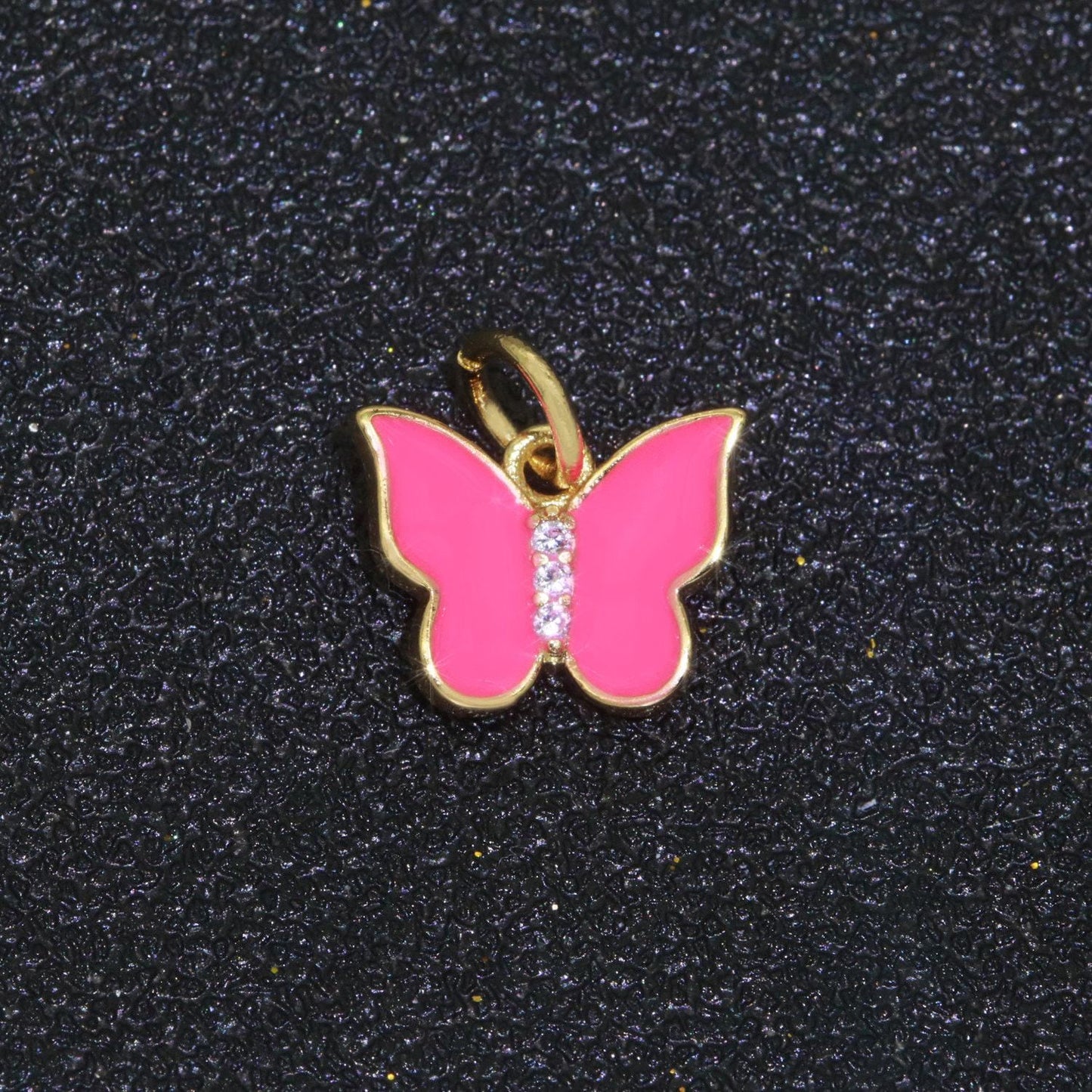 1pc enamel color butterfly charm, dainty gold monarch charm for necklace, bracelet, earring charm mariposa jewelry making