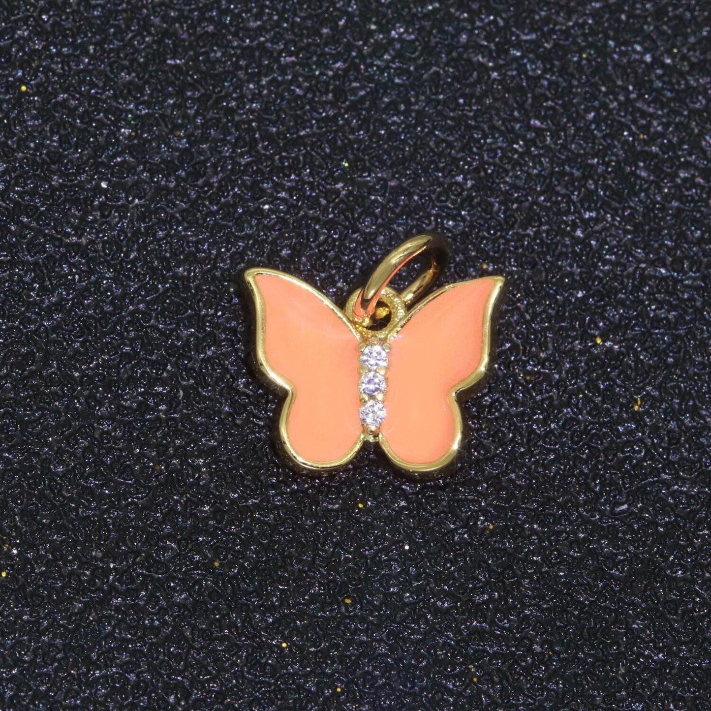 1pc enamel color butterfly charm, dainty gold monarch charm for necklace, bracelet, earring charm mariposa jewelry making