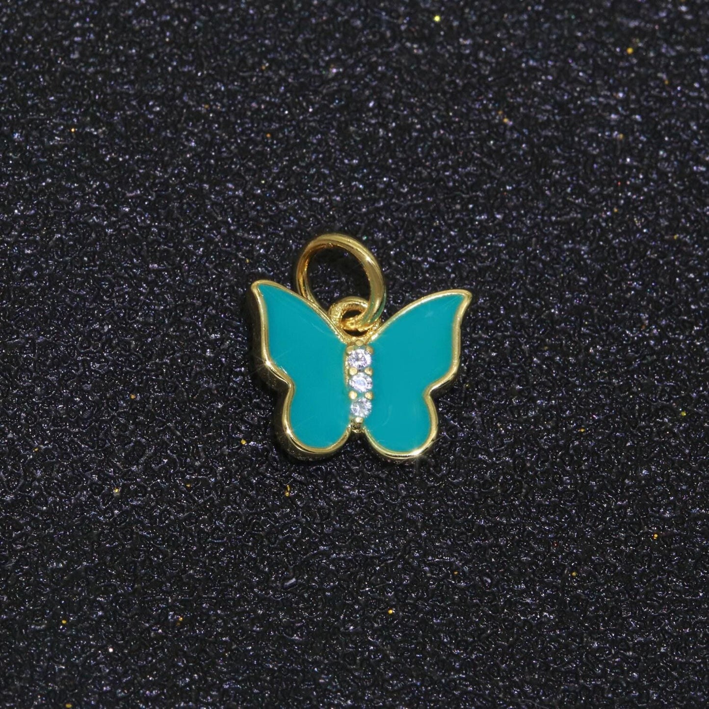 1pc enamel color butterfly charm, dainty gold monarch charm for necklace, bracelet, earring charm mariposa jewelry making