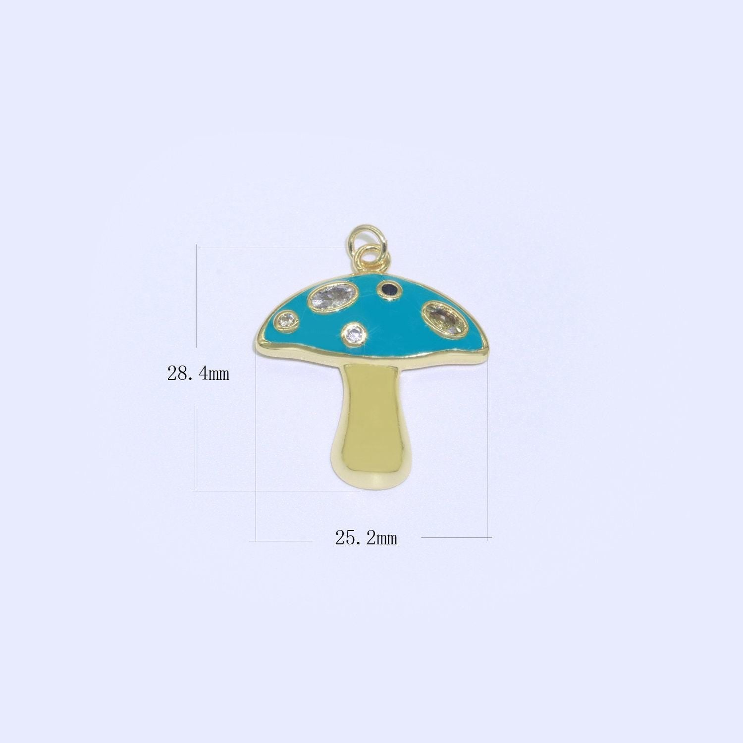 Mini gold filled mushroom charms, enamel magic mushroom pendant for necklace fantasy celestial jewelry for statement necklace m-410