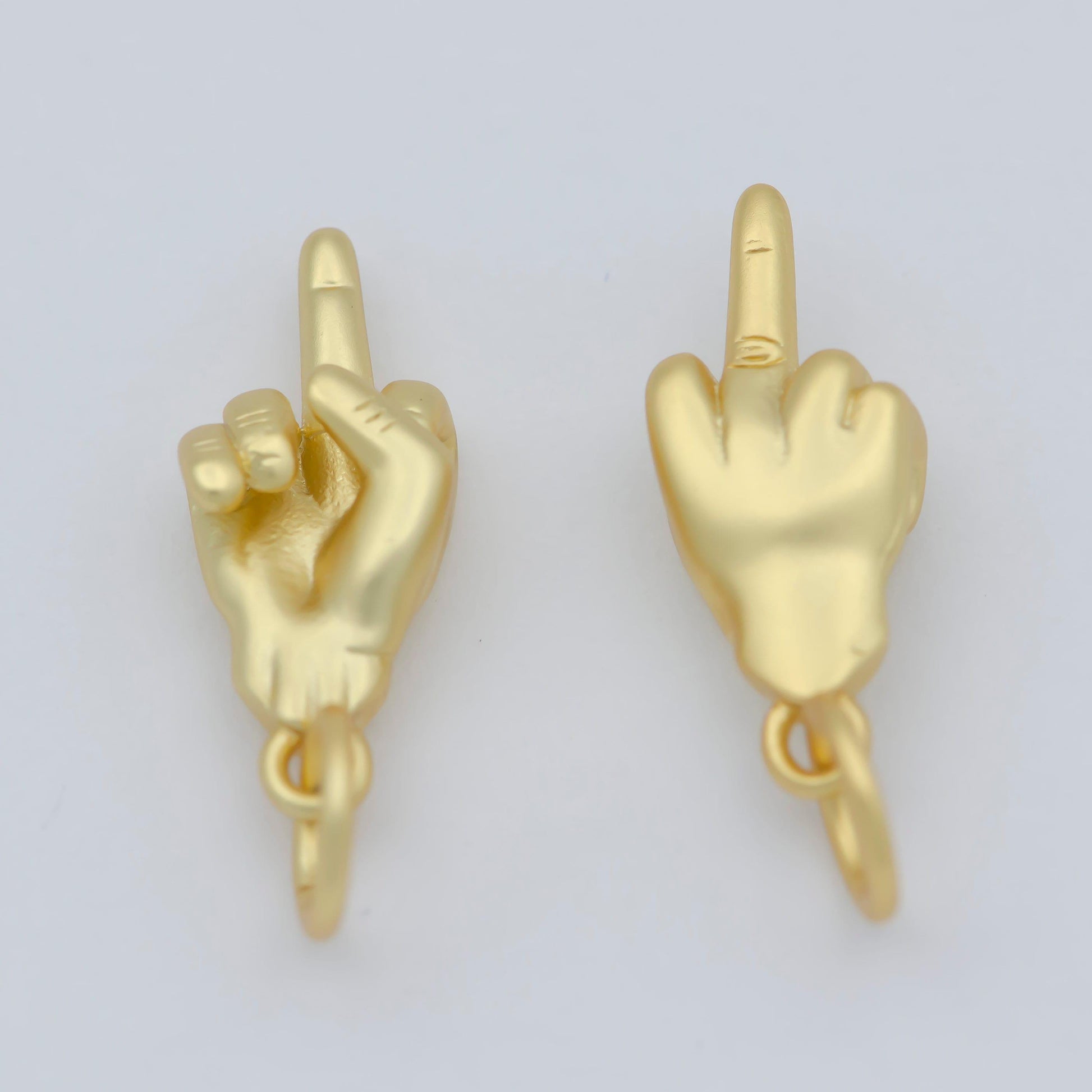 1x dainty middle finger charm gold hand gesture charm fuck pendant charm for bracelet necklace earring supply component