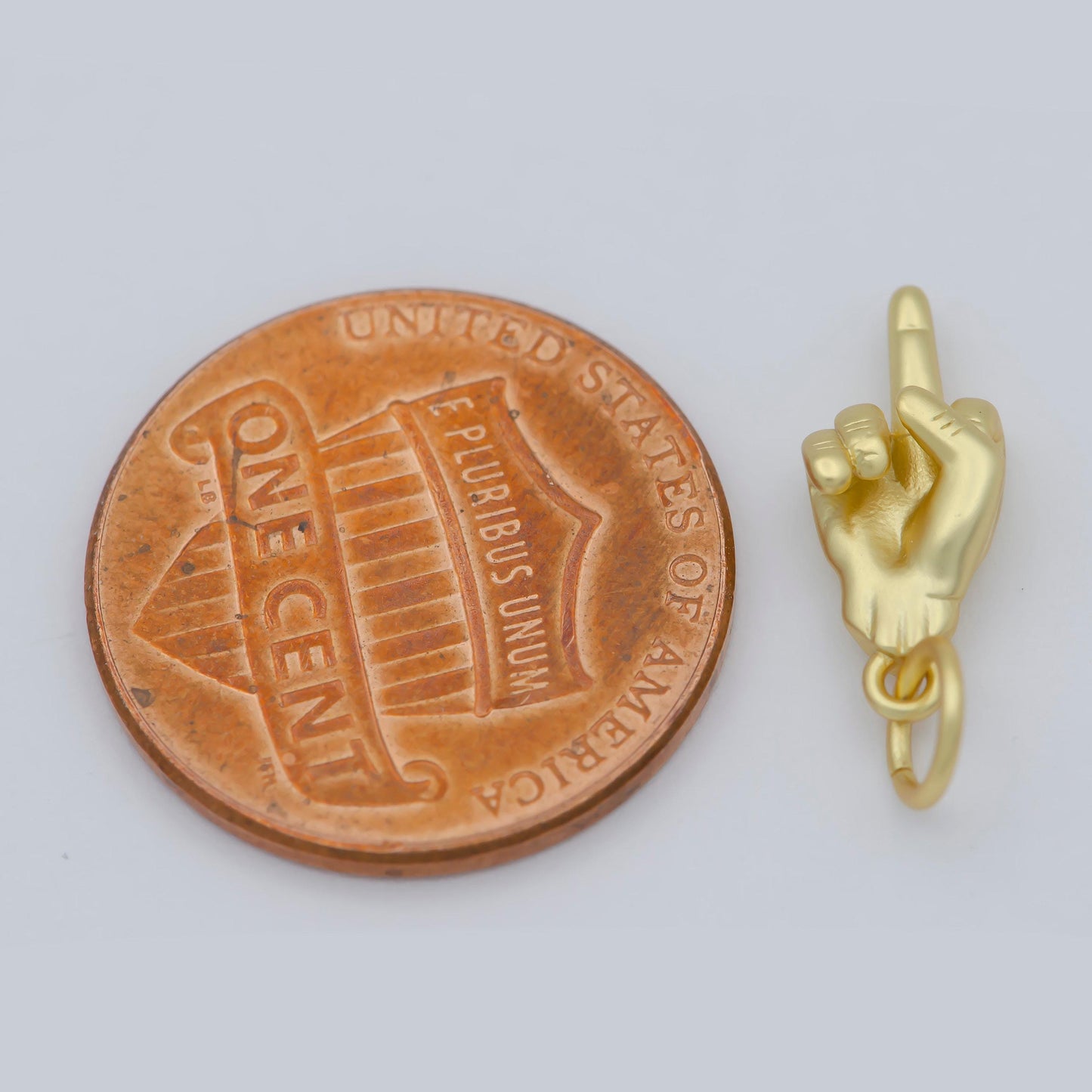 1x dainty middle finger charm gold hand gesture charm fuck pendant charm for bracelet necklace earring supply component