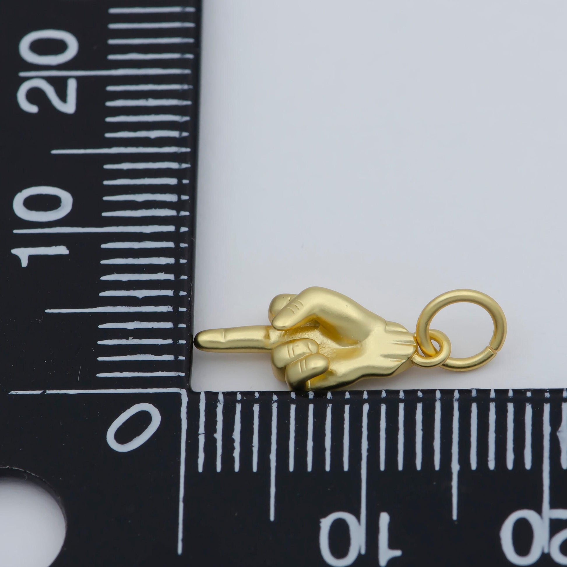 1x dainty middle finger charm gold hand gesture charm fuck pendant charm for bracelet necklace earring supply component