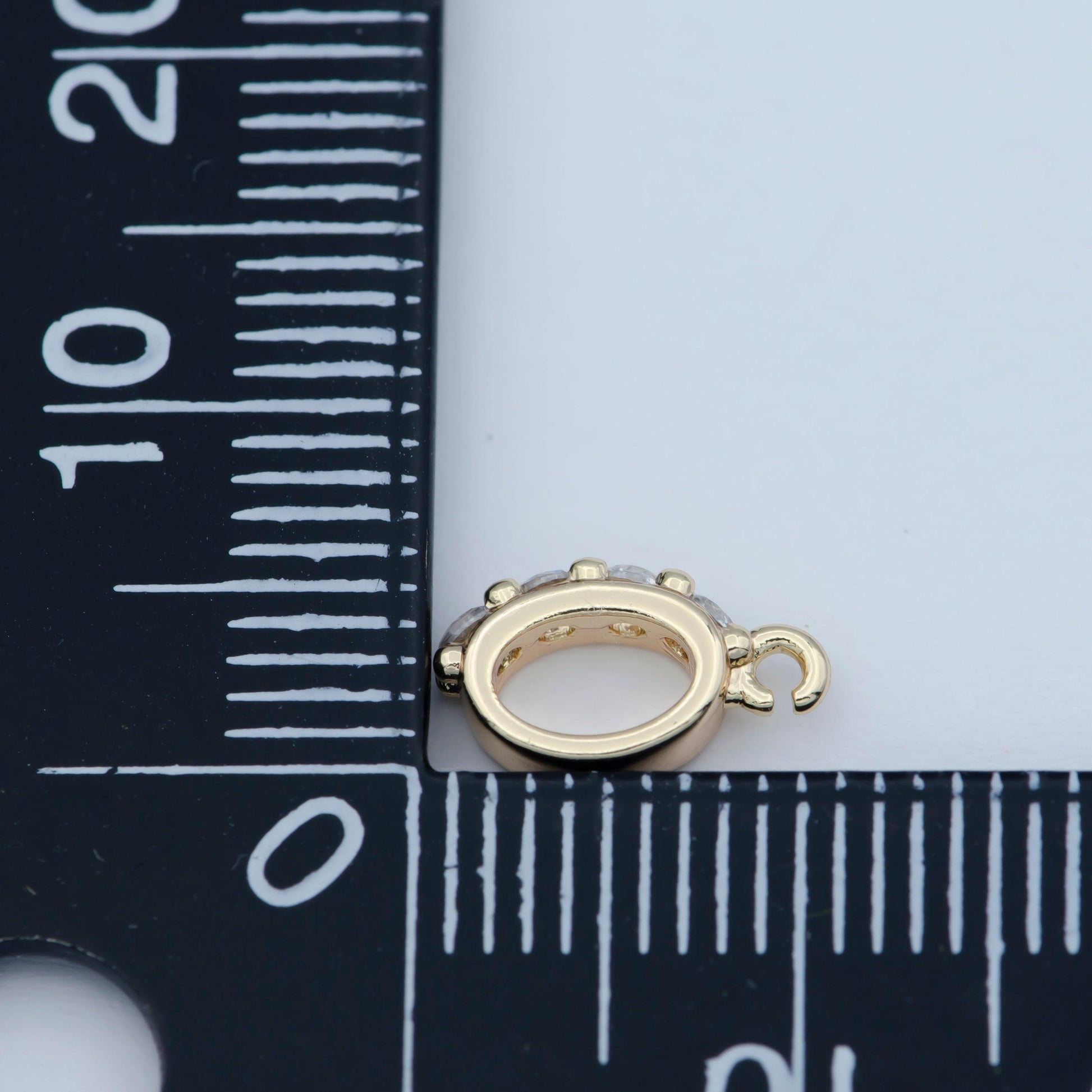 1x pendant bail with hook cz micro pave pendant bail gold plated bail clasps open link for charm, m-359