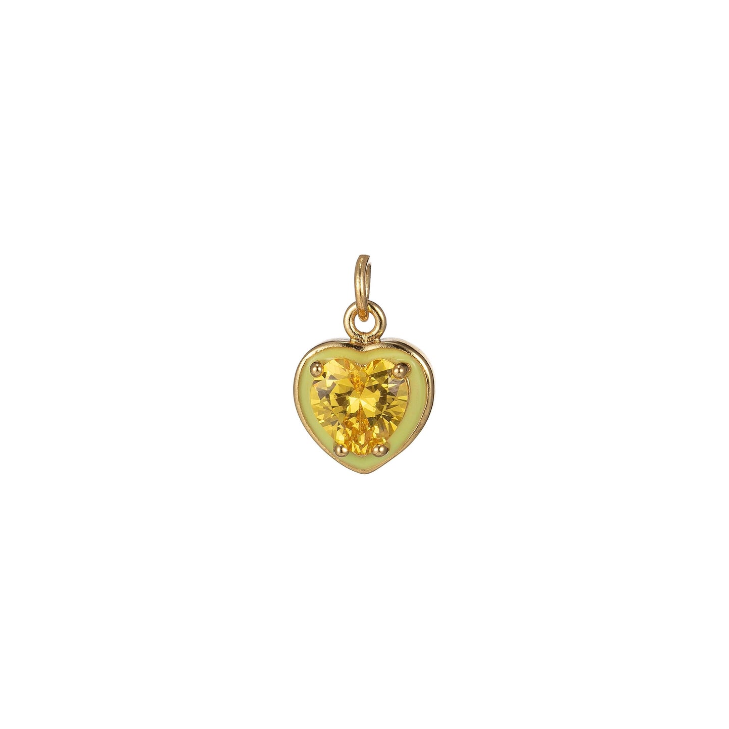 Mini gold heart cubic charms, enamel frame love charm, cz charm ,gold love lock charm relationship jewelry inspired, 2269