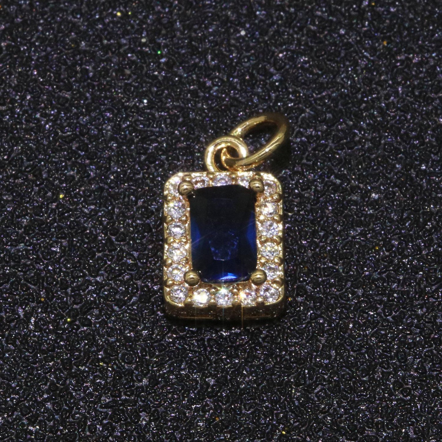 1x 14k gold filled micro pave cz geometric pendant charm emerald cut pendant charm geometric diy jewelry 8.8x7.3mm, m-189~m-196