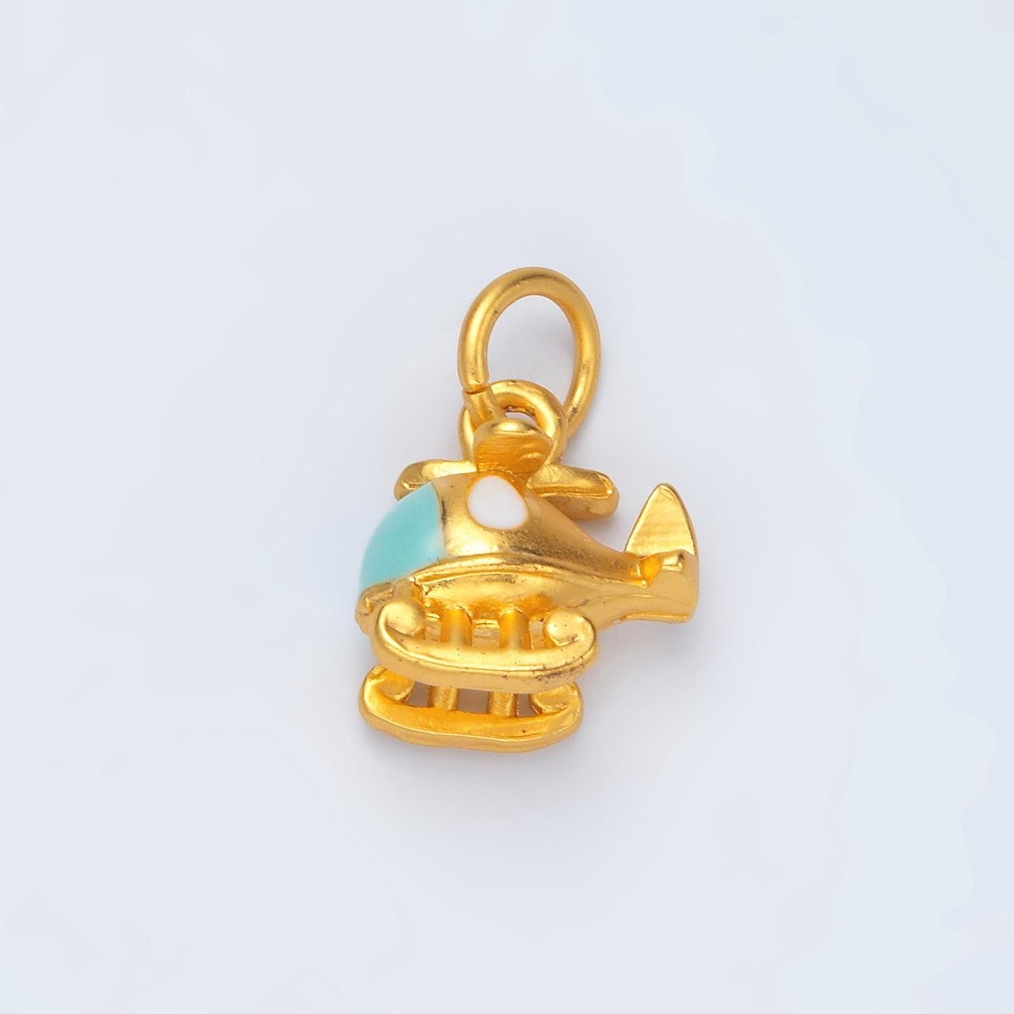 24k gold filled 13.6mm helicopter kids charm | m-153