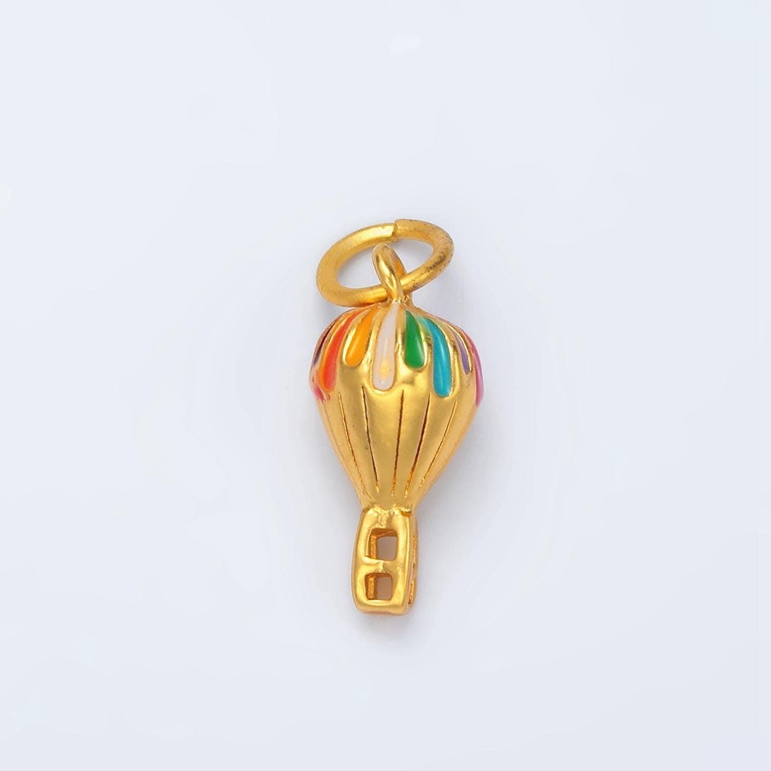 24k gold filled hot air balloon small kids enamel charm | m-149