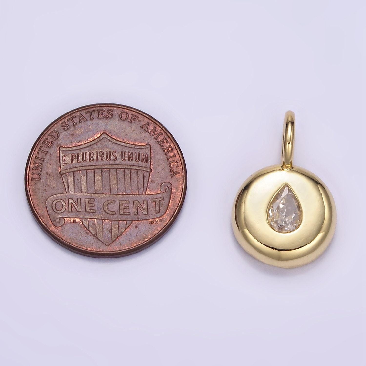 Gold cz tear drop pendant 24k gold filled teardrop charms simple findings minimalist geometry dangle pendant -jewelry supplies