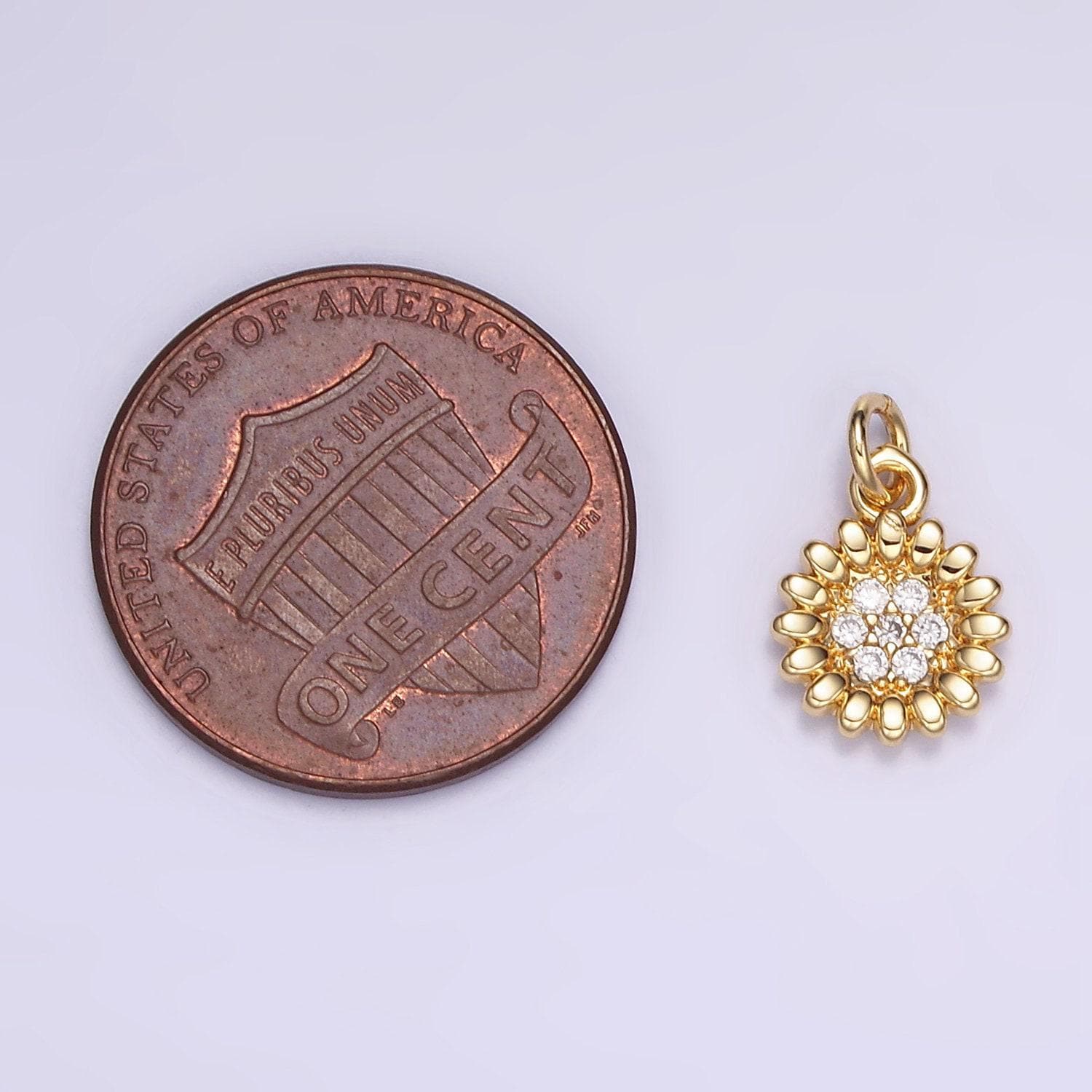 18k gold filled sunflower charm mini flower charm dainty sun flower charm for bracelet earring necklace supply m118