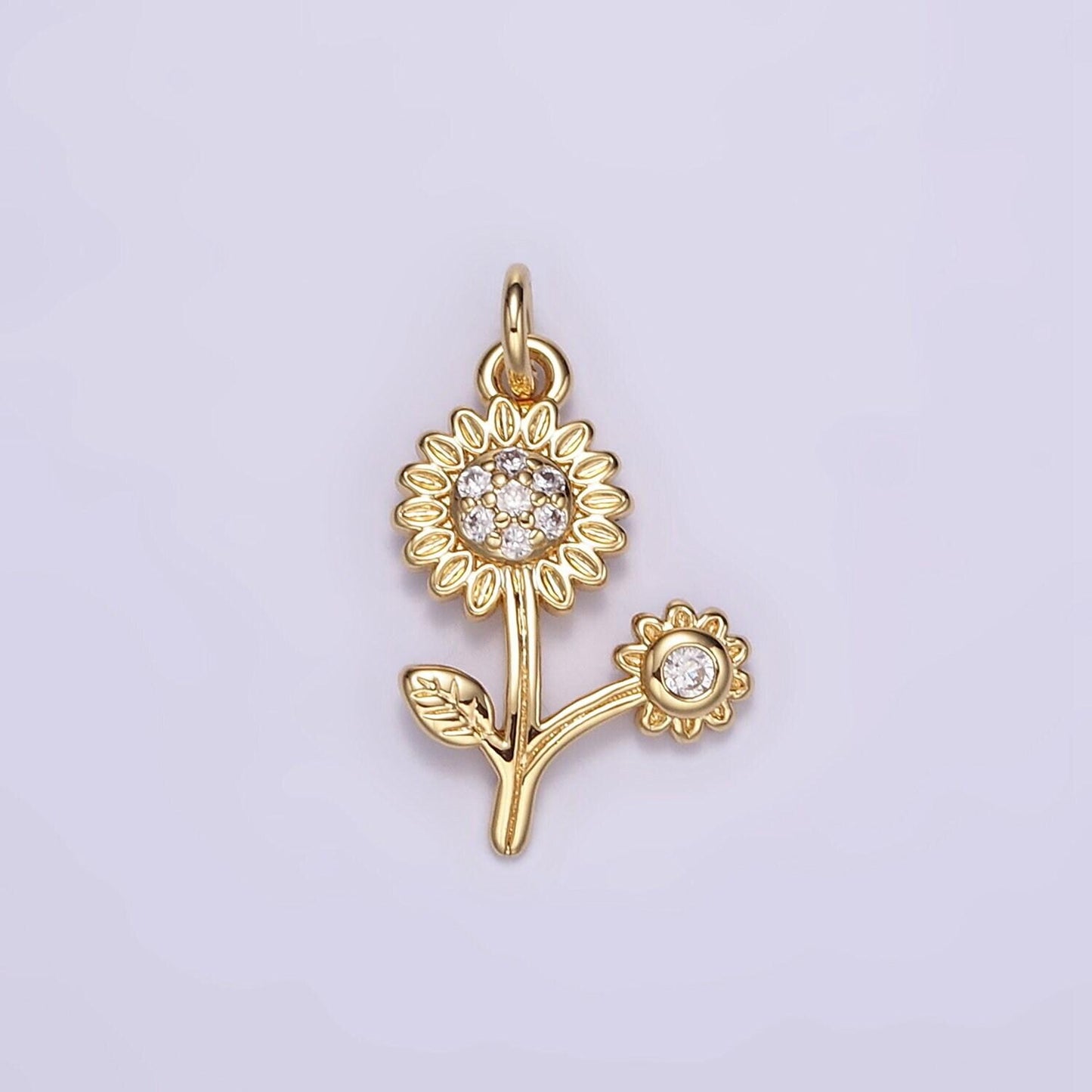 Dainty sunflower charm gold flower charm for bracelet earring necklace gold sun flower charm for summer garden inspired m117