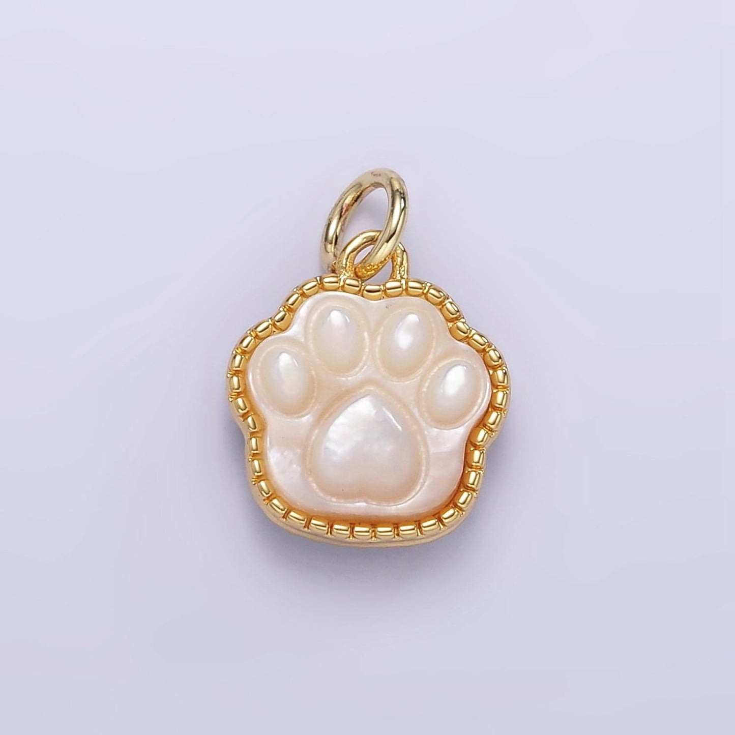 Mini dog paw pendant lead nickel free 24k gold filled paw charm abalon, pearl animal bear charm necklace bracelet jewelry making m112