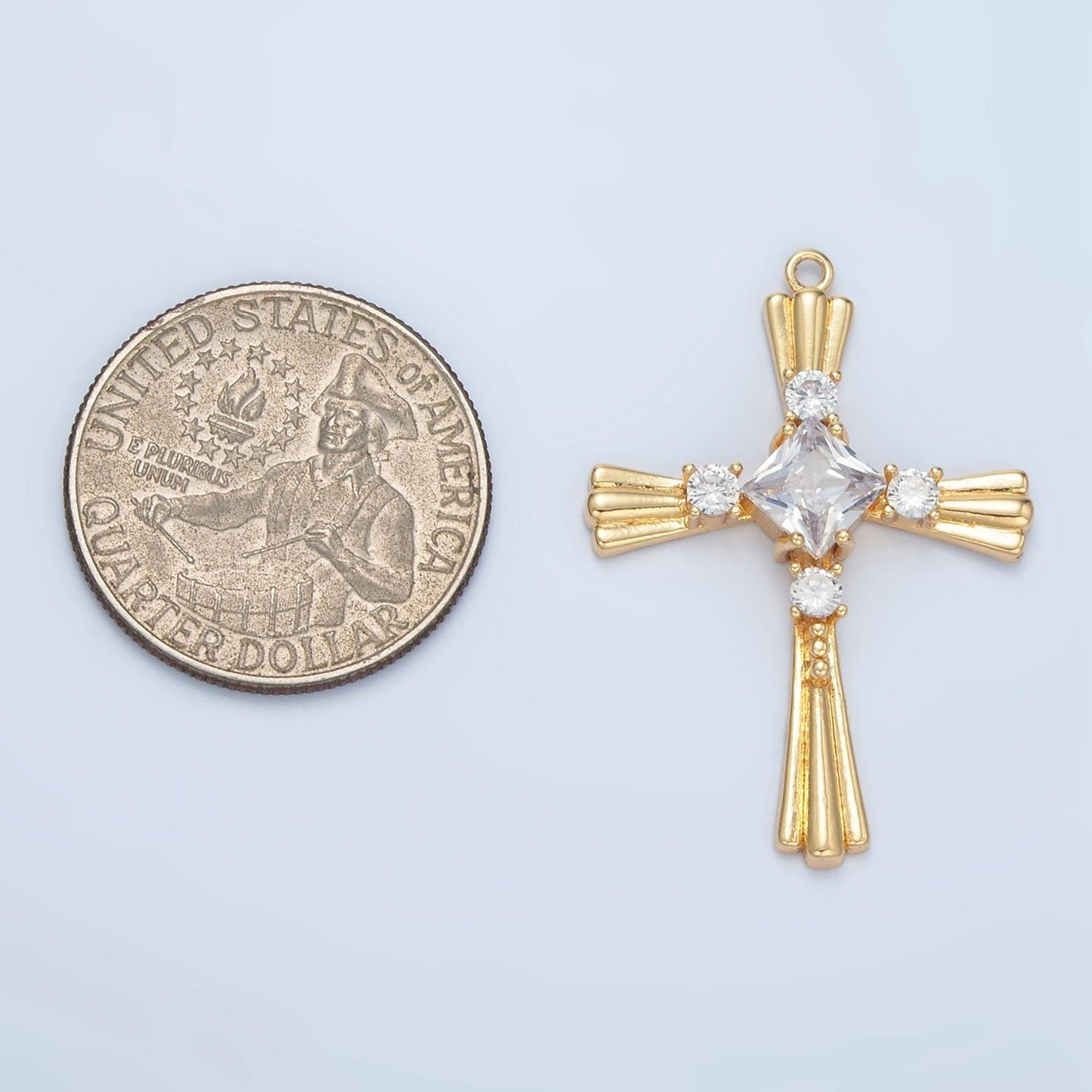 Dainty victorian cross charm necklace cubic old english crss pendant in 14k gold filled necklace bracelet rosary jewelry making supply m016