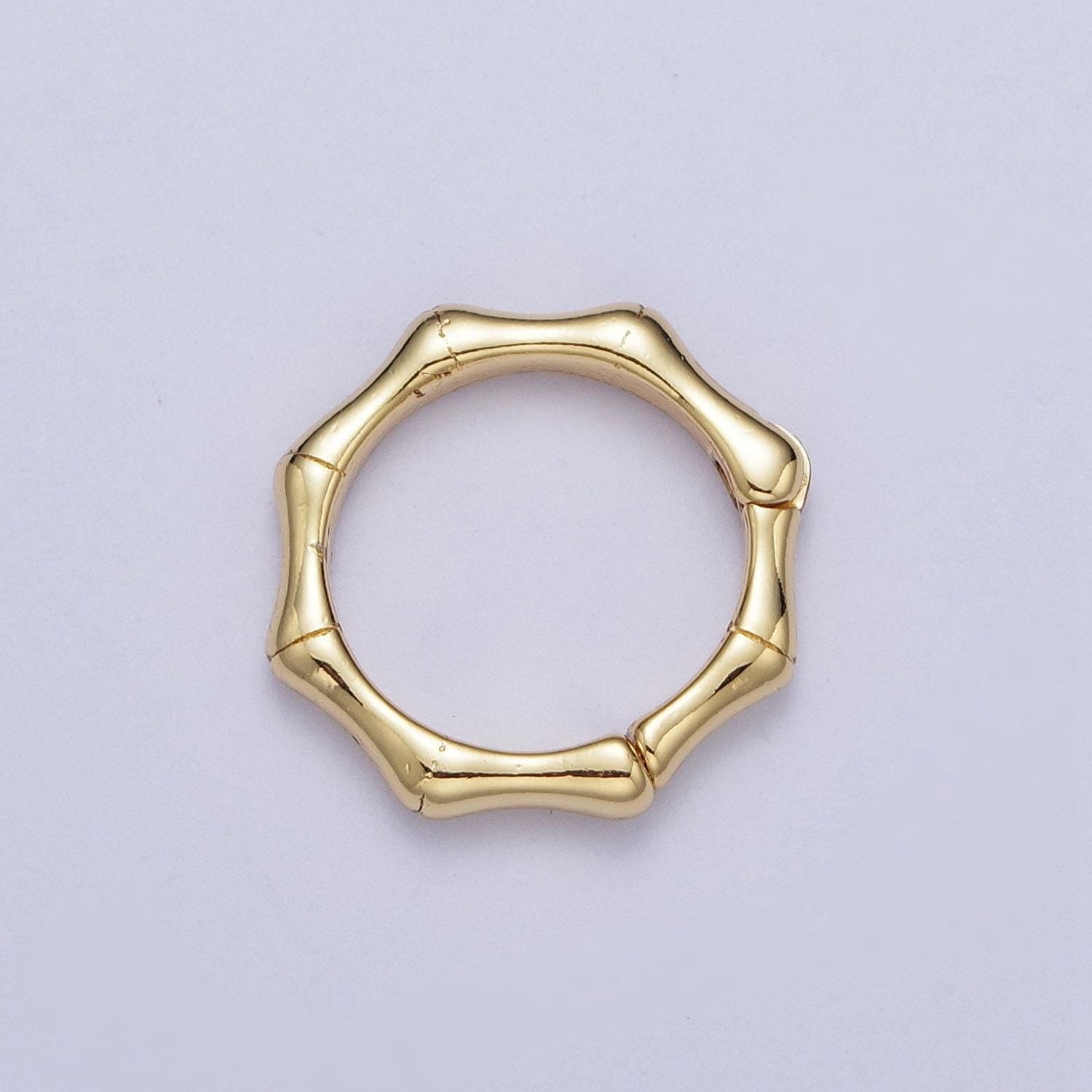 Gold sun spring pull gate ring, 24k gold filled 12.4mm & 16.9mm sun octagon ring charm holder clasp | l-931, l-932
