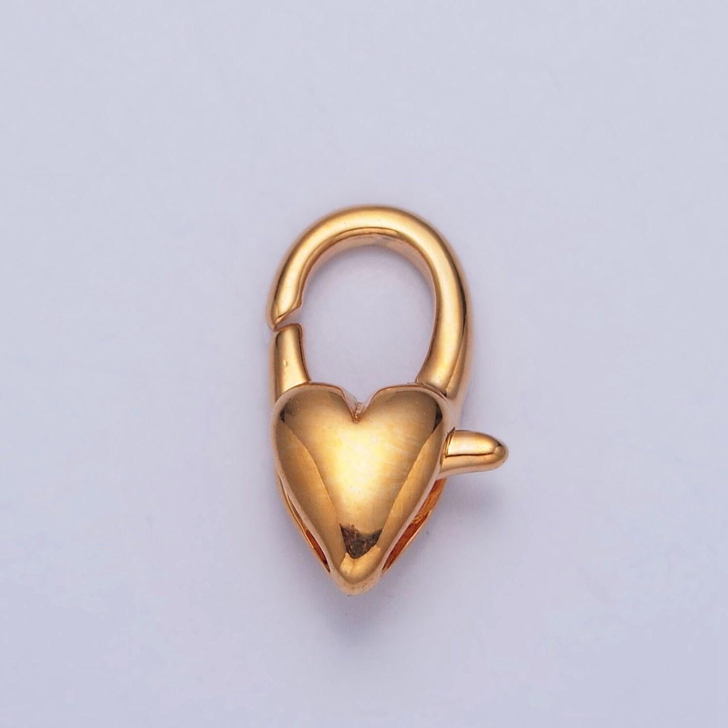 Gold filled love heart lobster clasp heart trigger clasp – lobster claw for jewelry making supplies | l-829, l-831