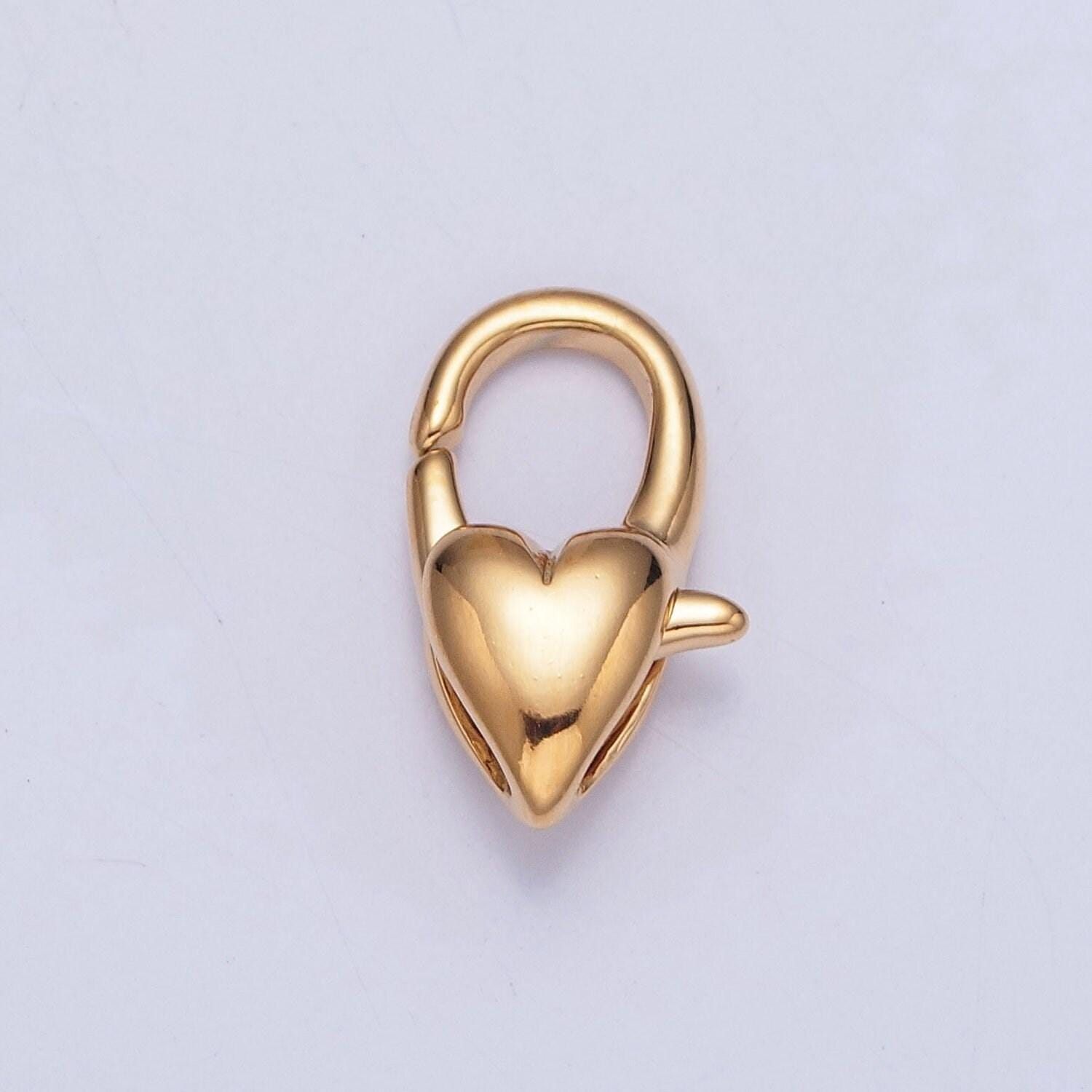 14k gold filled love heart lobster clasp heart trigger clasp – lobster claw for jewelry making supplies | l-830