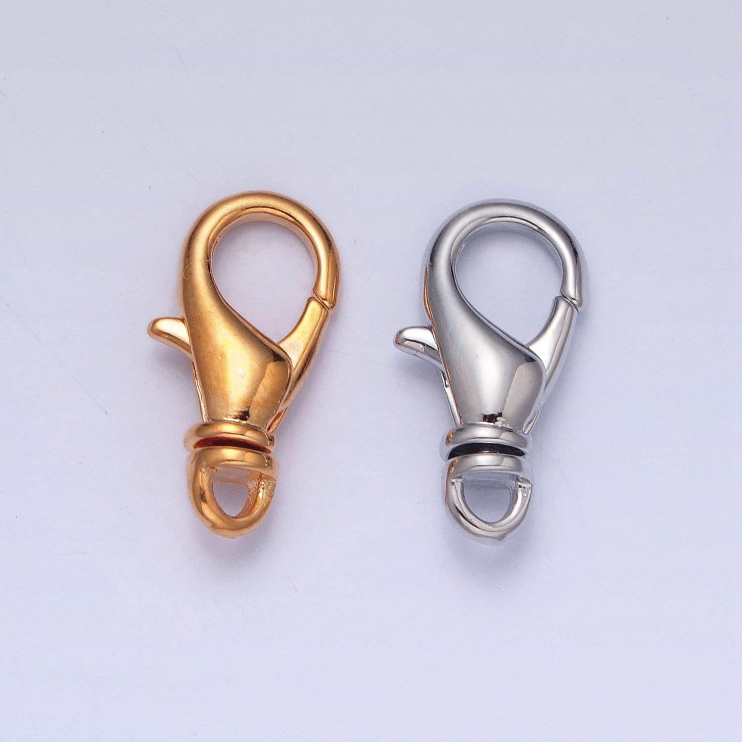 24k gold filled lobster clasps, 15.9x8.1mm clasps in gold & silver color | l-826, l-828