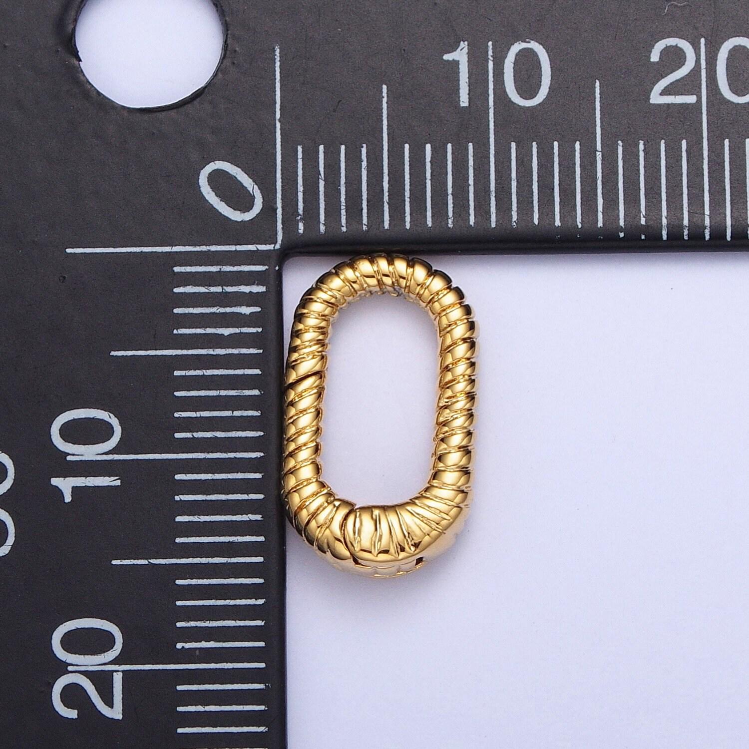 24k gold filled oval twisted spring clasp, gate clasp, pull clasp, spring gate oval | l-820