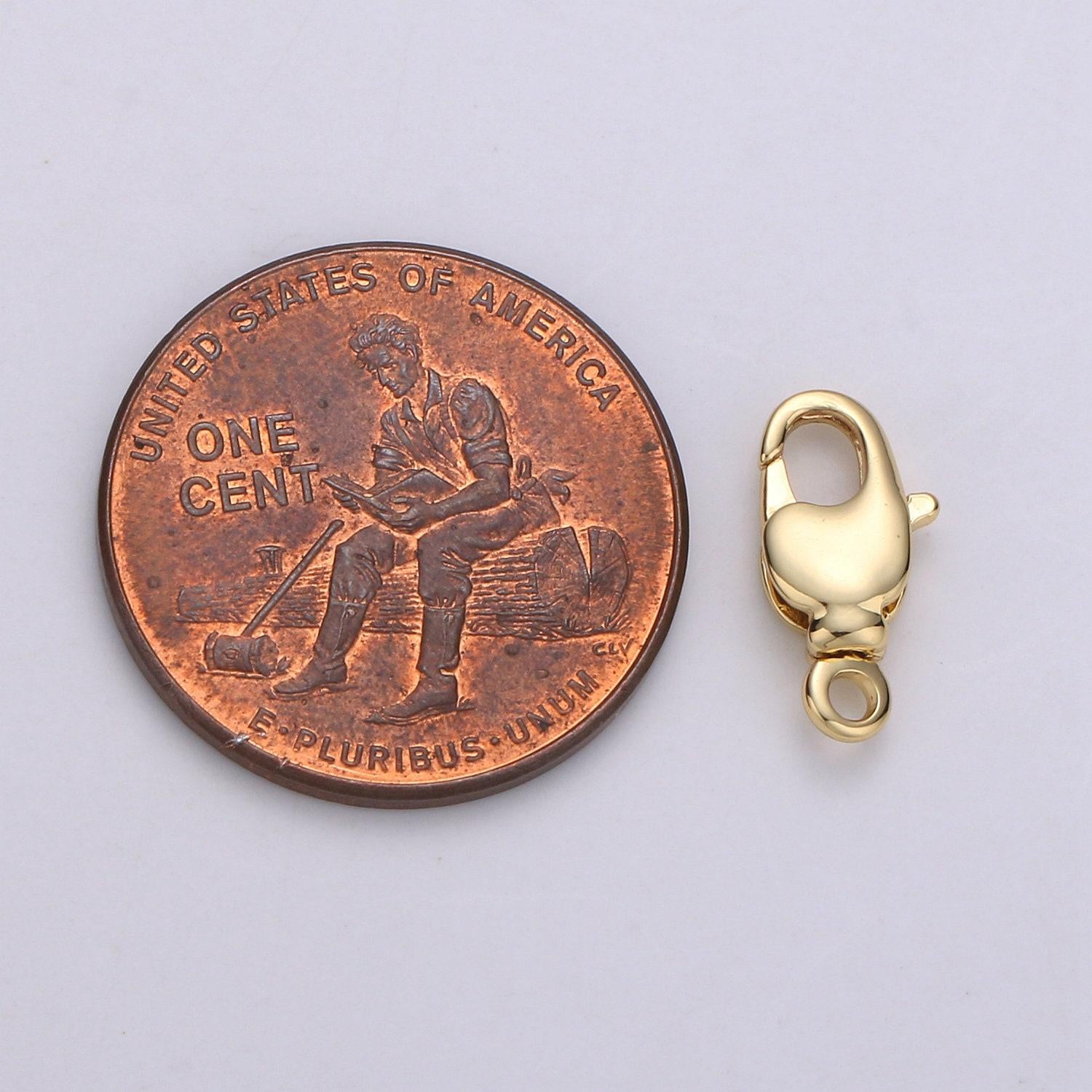 1pc wholesale lobster clasp 17.5 x 9mm, 14.8 x 7.5mm gold,lobster claw with jump ring for jewelry necklace bracelet anklet making,l-82, k342