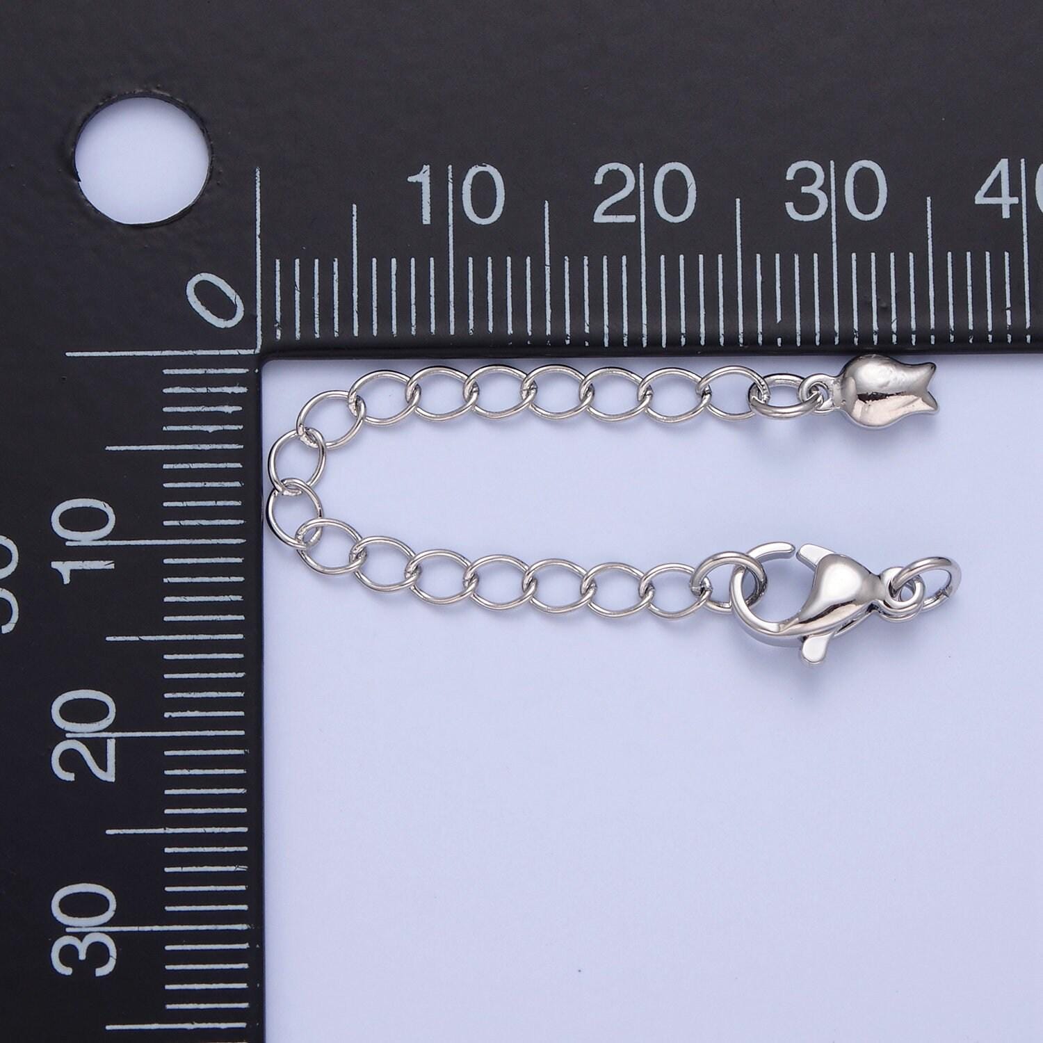 24k/white-gold filled tulip flower lobster clasp with chain extender | l-741, l-778